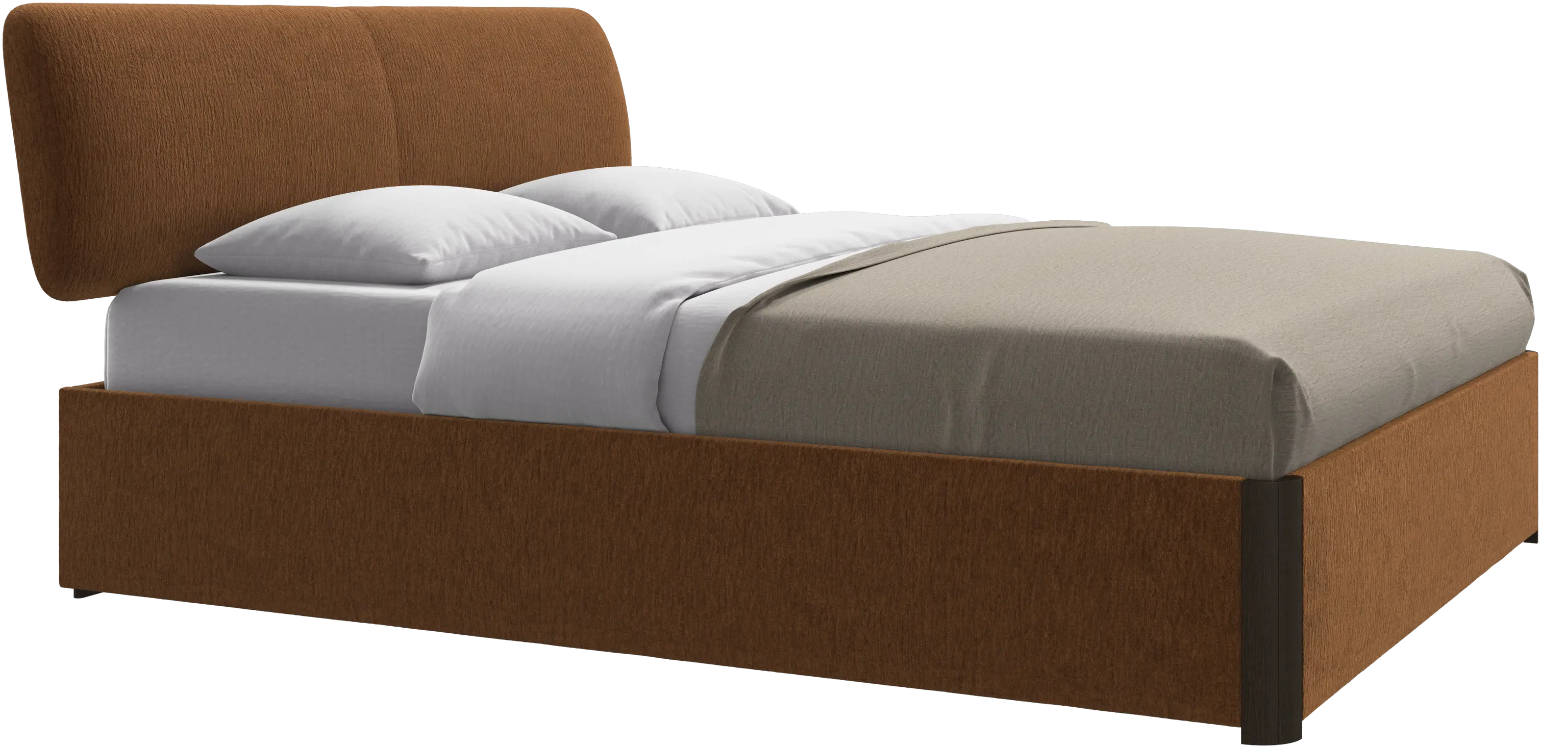 Element bed, bed-mounted headboard, with slats and storage solution, excl. mattress