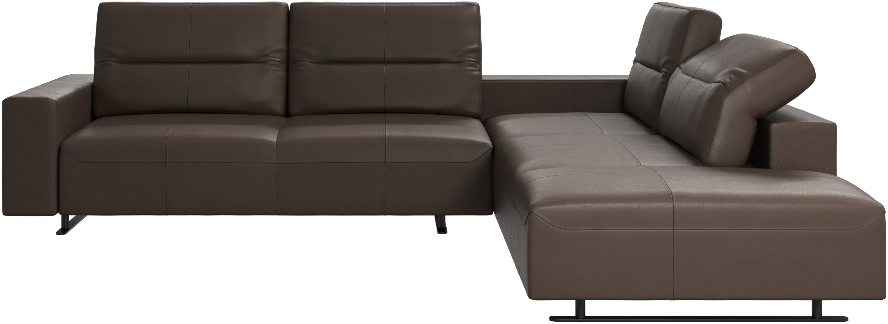 Hampton corner sofa with adjustable back and storage on left side
