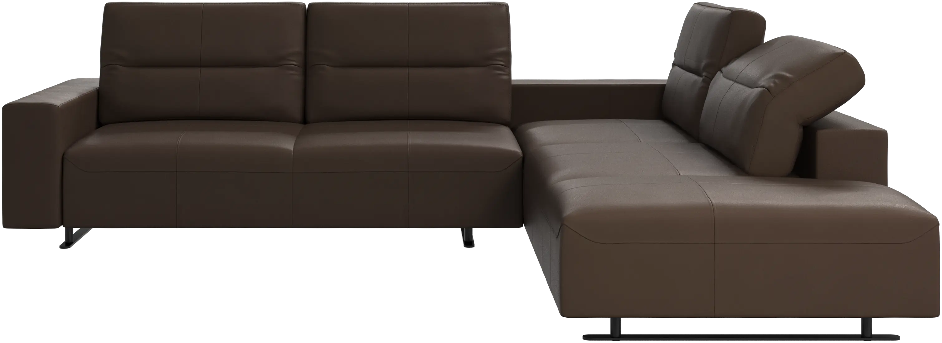 Hampton corner sofa with adjustable back and storage on left side