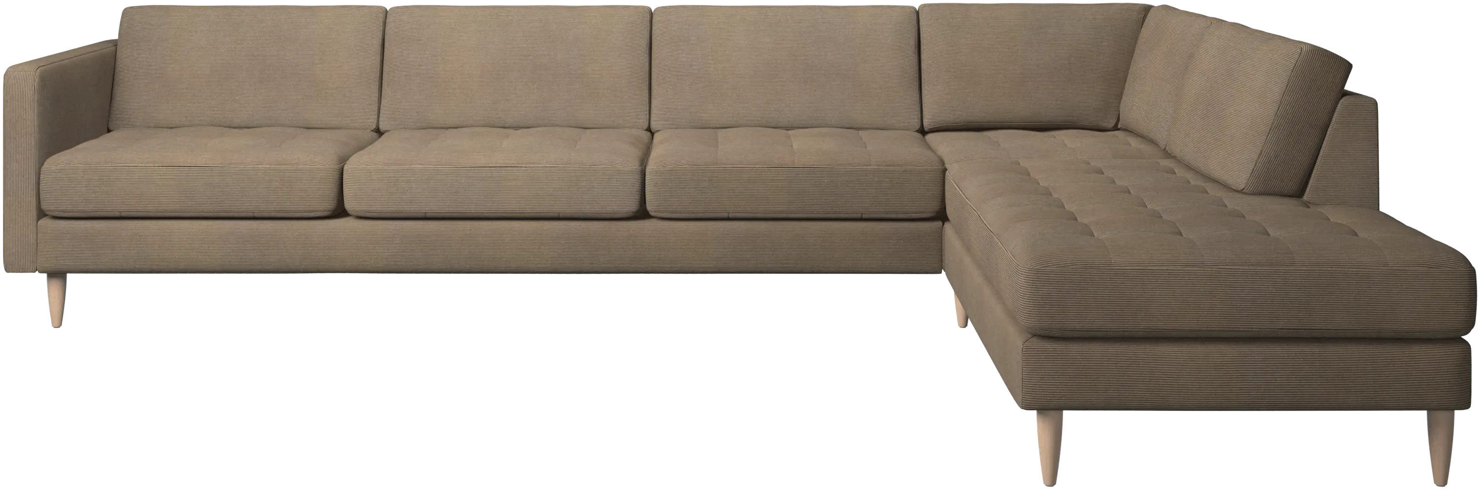 Osaka corner sofa with lounging unit, tufted seat