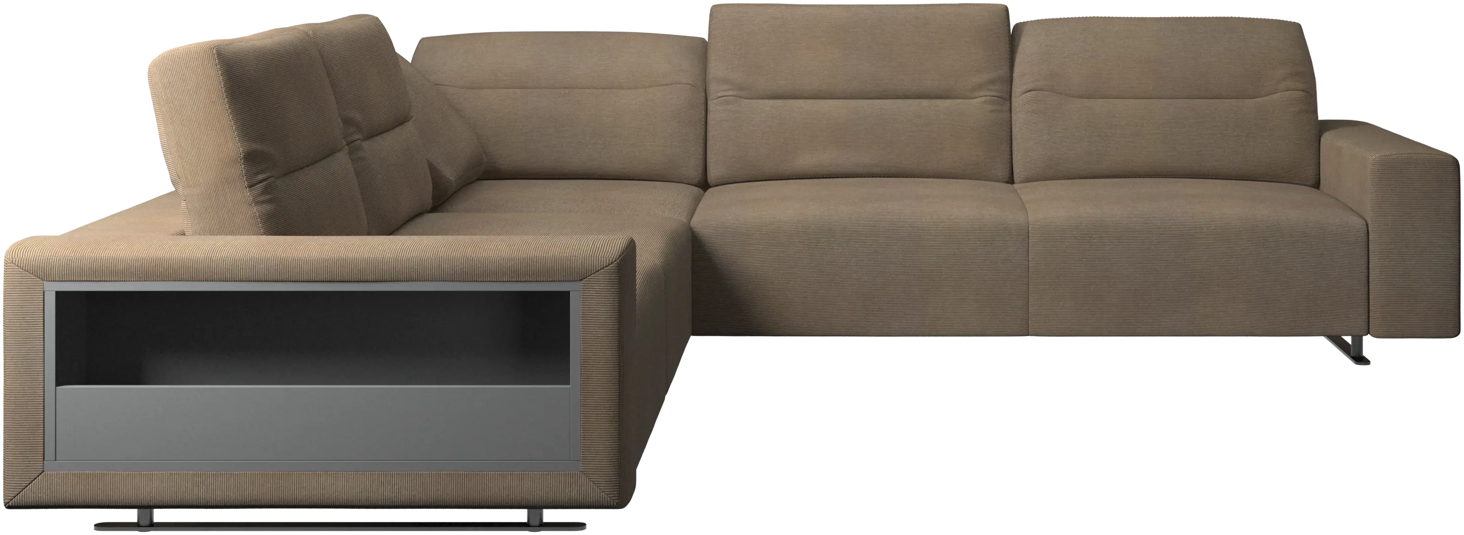 Hampton corner sofa with adjustable back and storage