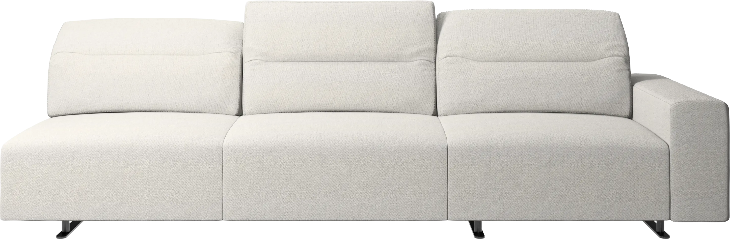 Hampton sofa with adjustable back and storage on the right side