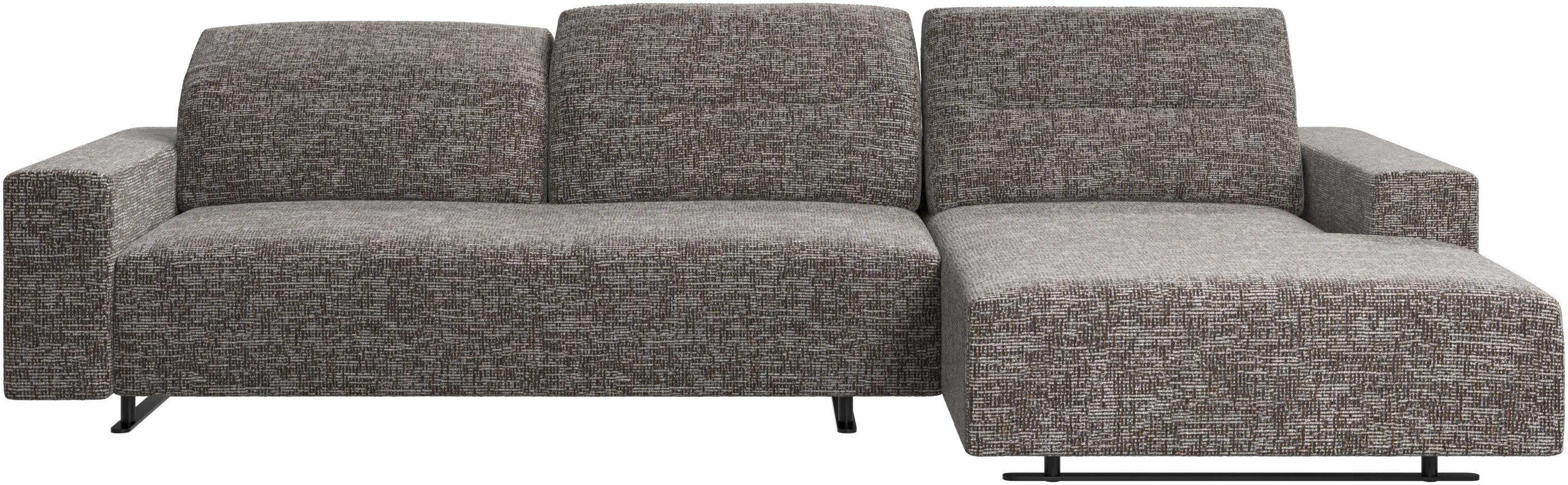 Hampton sofa with adjustable back, resting unit and storage right side