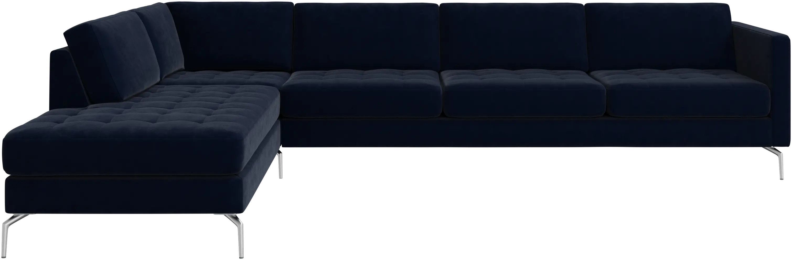 Osaka corner sofa with lounging unit, tufted seat