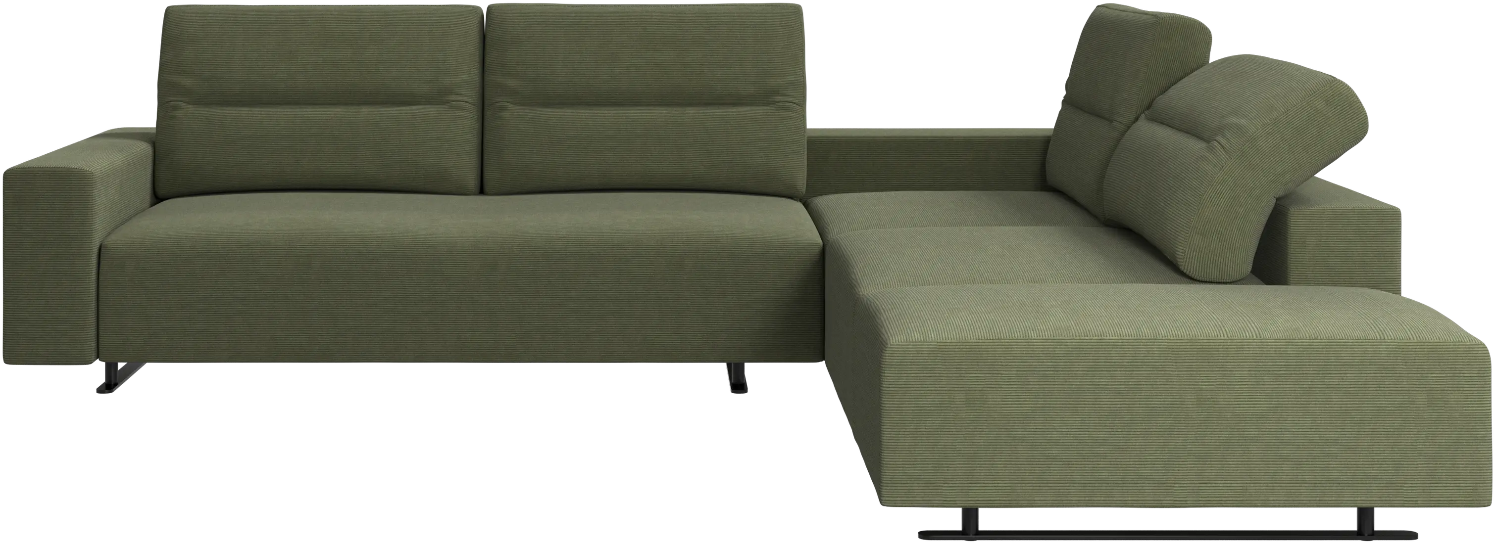 Hampton corner sofa with adjustable back and lounging unit