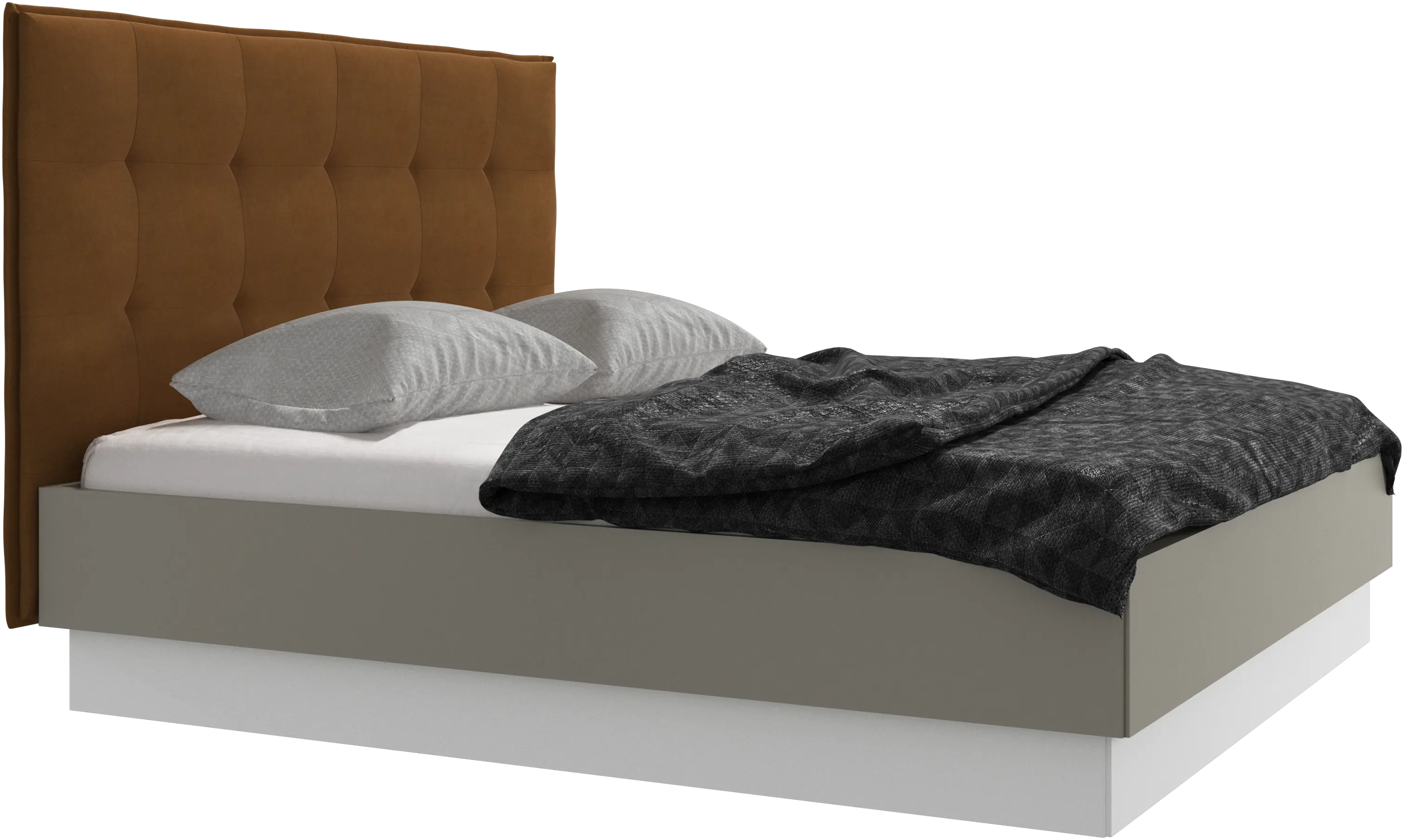 Lugano storage bed with lift-up frame and slats, excl. mattress
