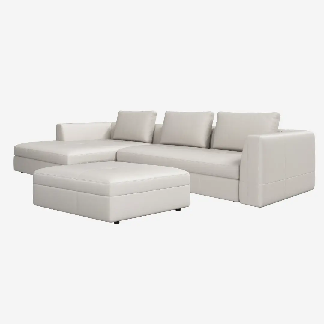 Sofas 59% OFF - Bergamo chaise sofa with footstool [ON SHOWROOM FLOOR] OSA07