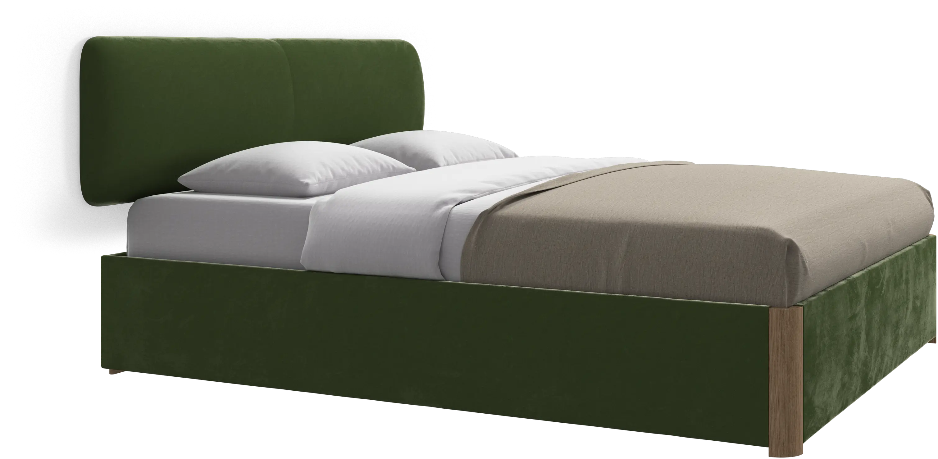 Element bed, wall-mounted headboard, with slats and storage solution, excl. mattress