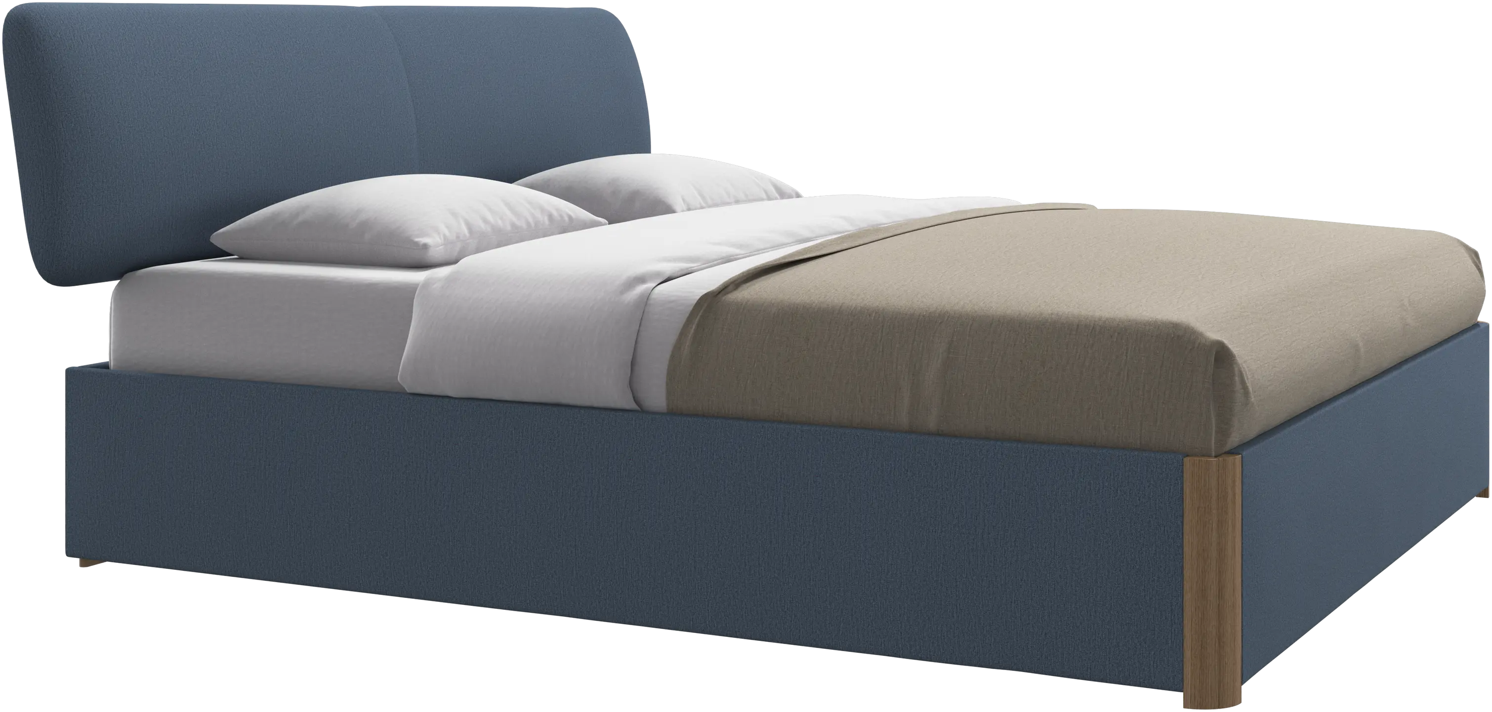 Element bed, bed-mounted headboard, with slats and storage solution, excl. mattress