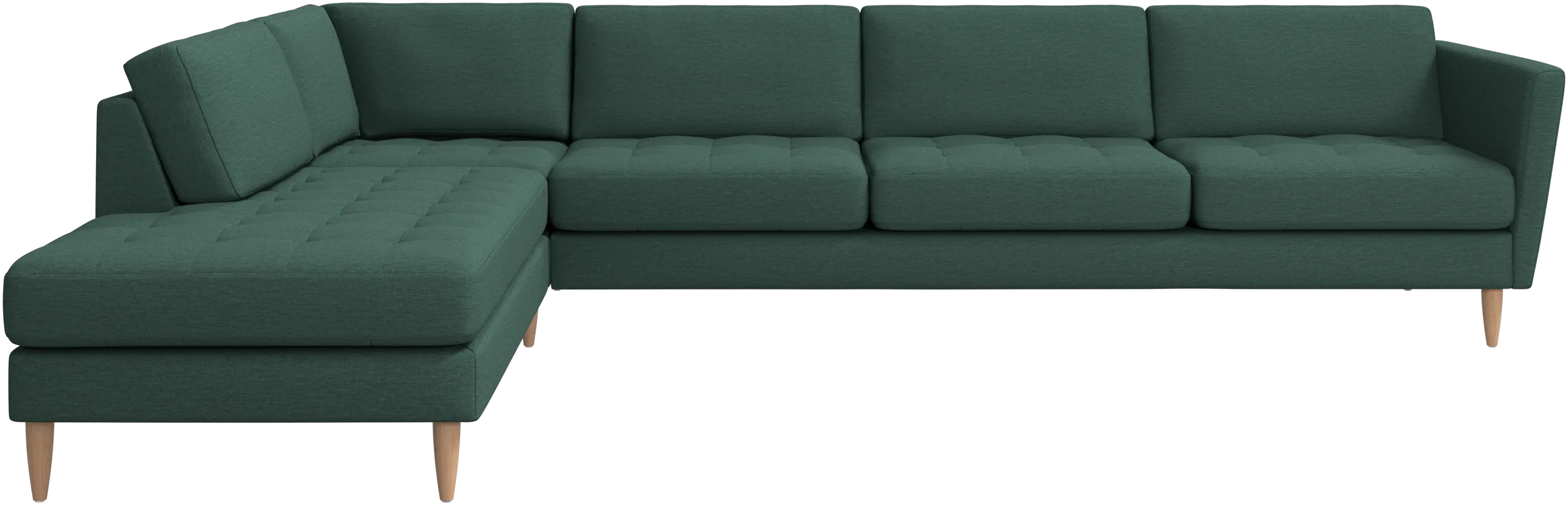 Osaka corner sofa with lounging unit, tufted seat