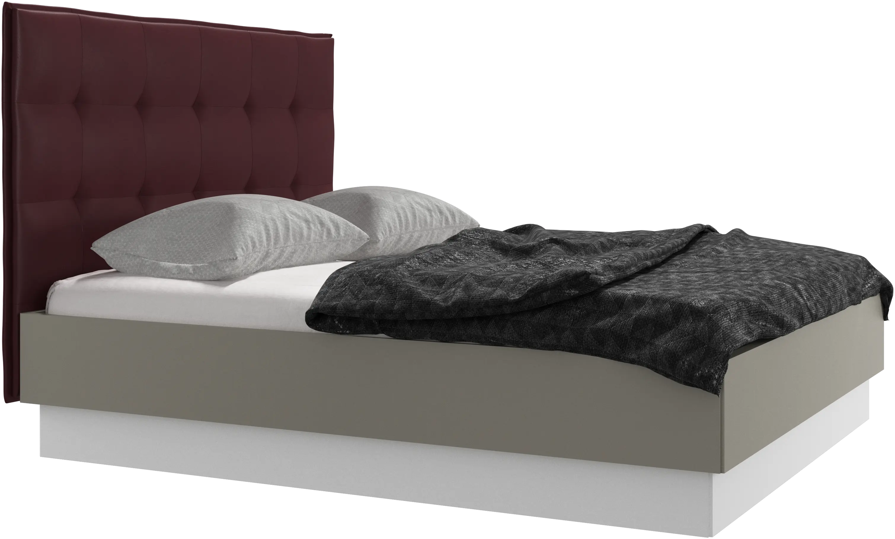 Lit Lugano avec rangement intégré, sommier inclus, hors matelas