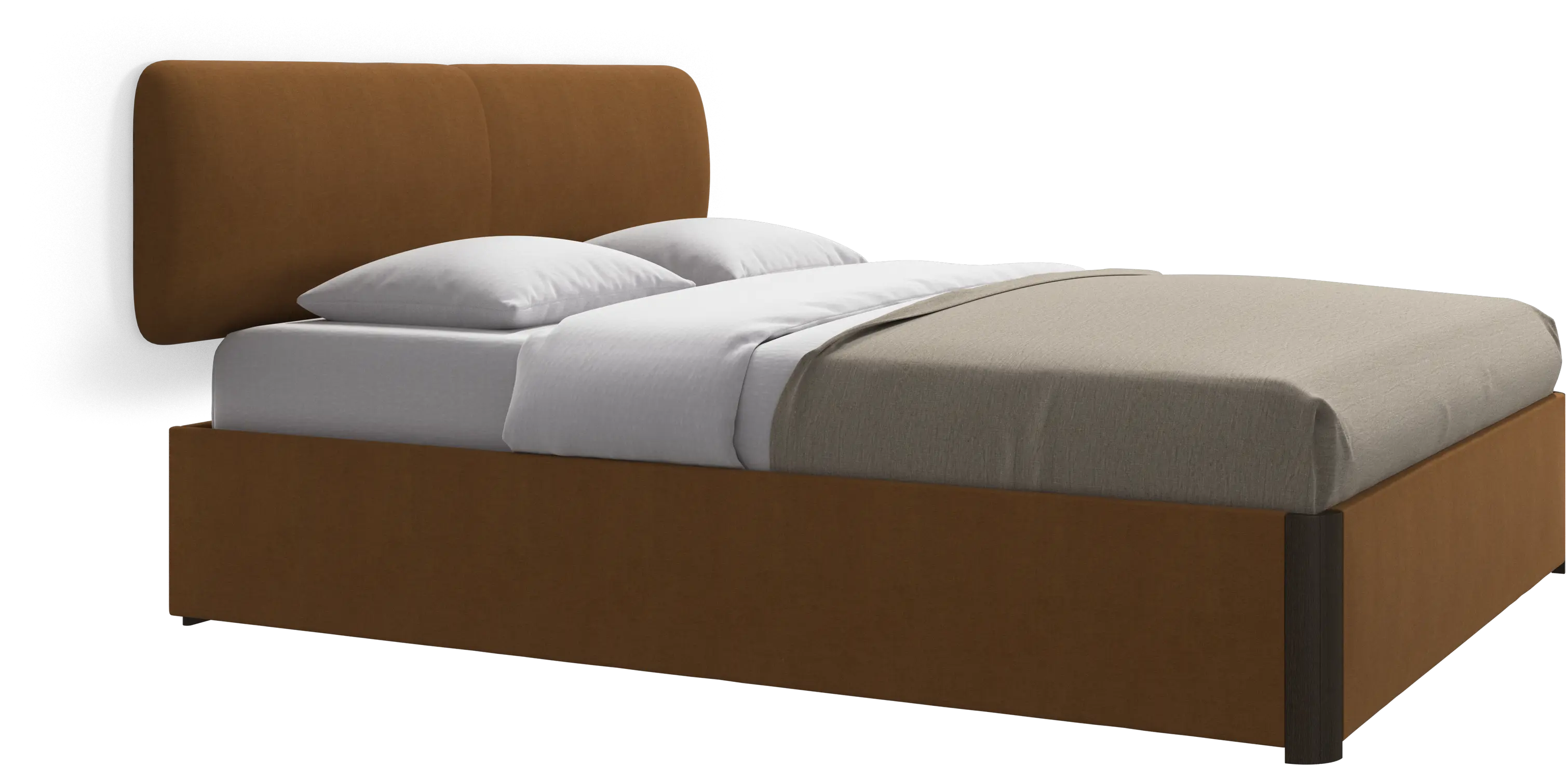Element bed, wall-mounted headboard, with slats and storage solution, excl. mattress