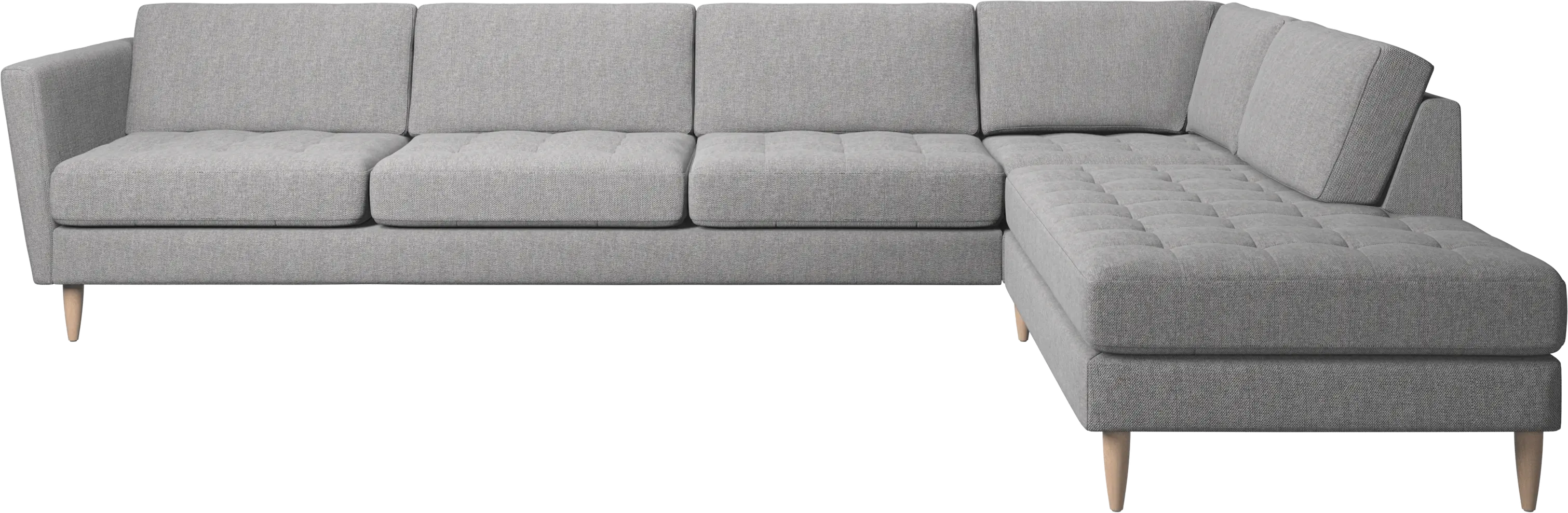 Osaka corner sofa with lounging unit, tufted seat