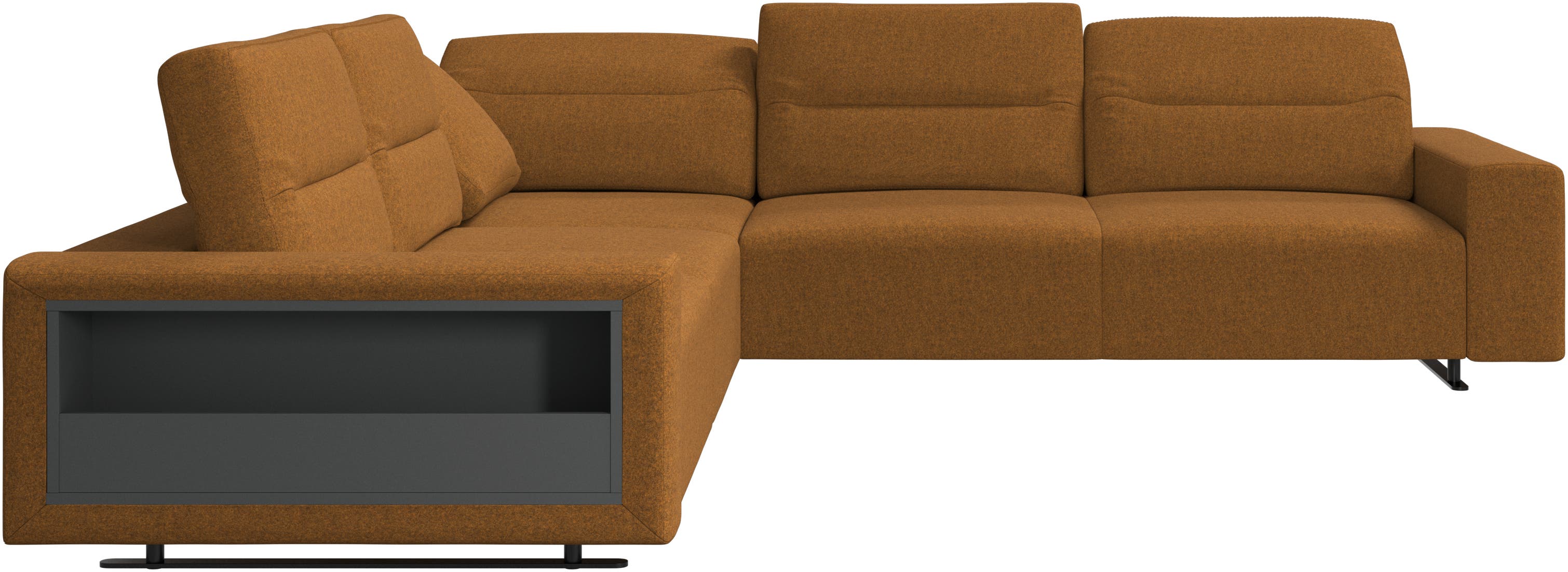 Γωνιακός καναπές Hampton με ρυθμιζόμενη πλάτη και αποθηκευτικό χώρο