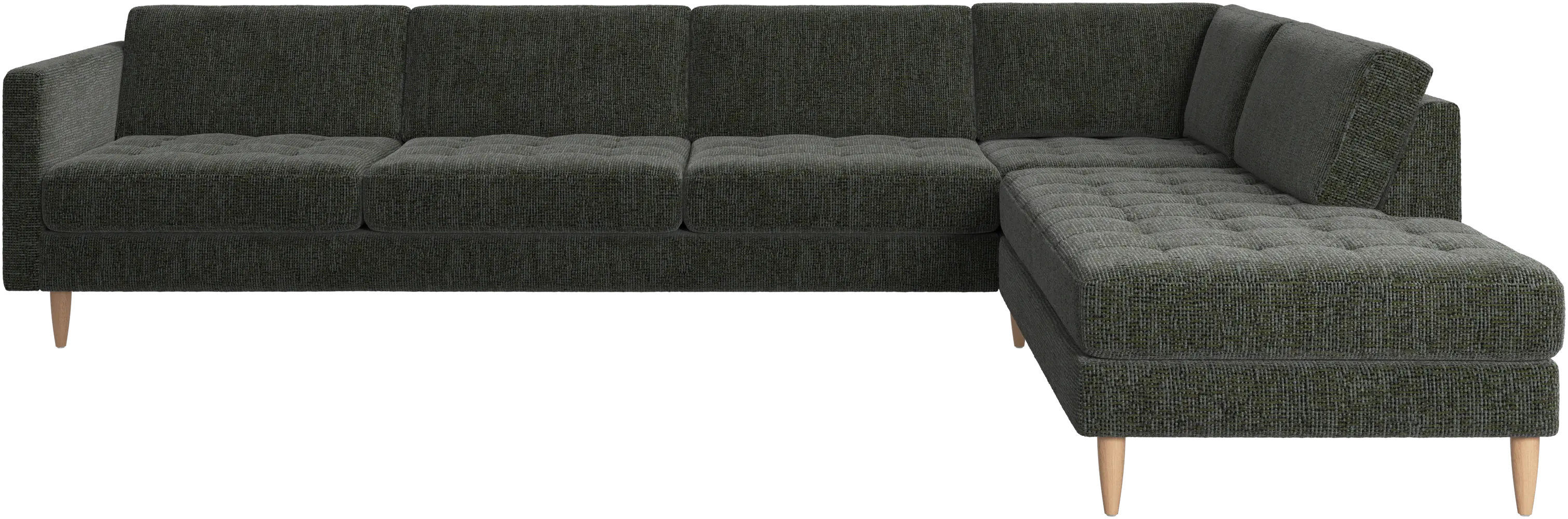 Osaka corner sofa with lounging unit, tufted seat