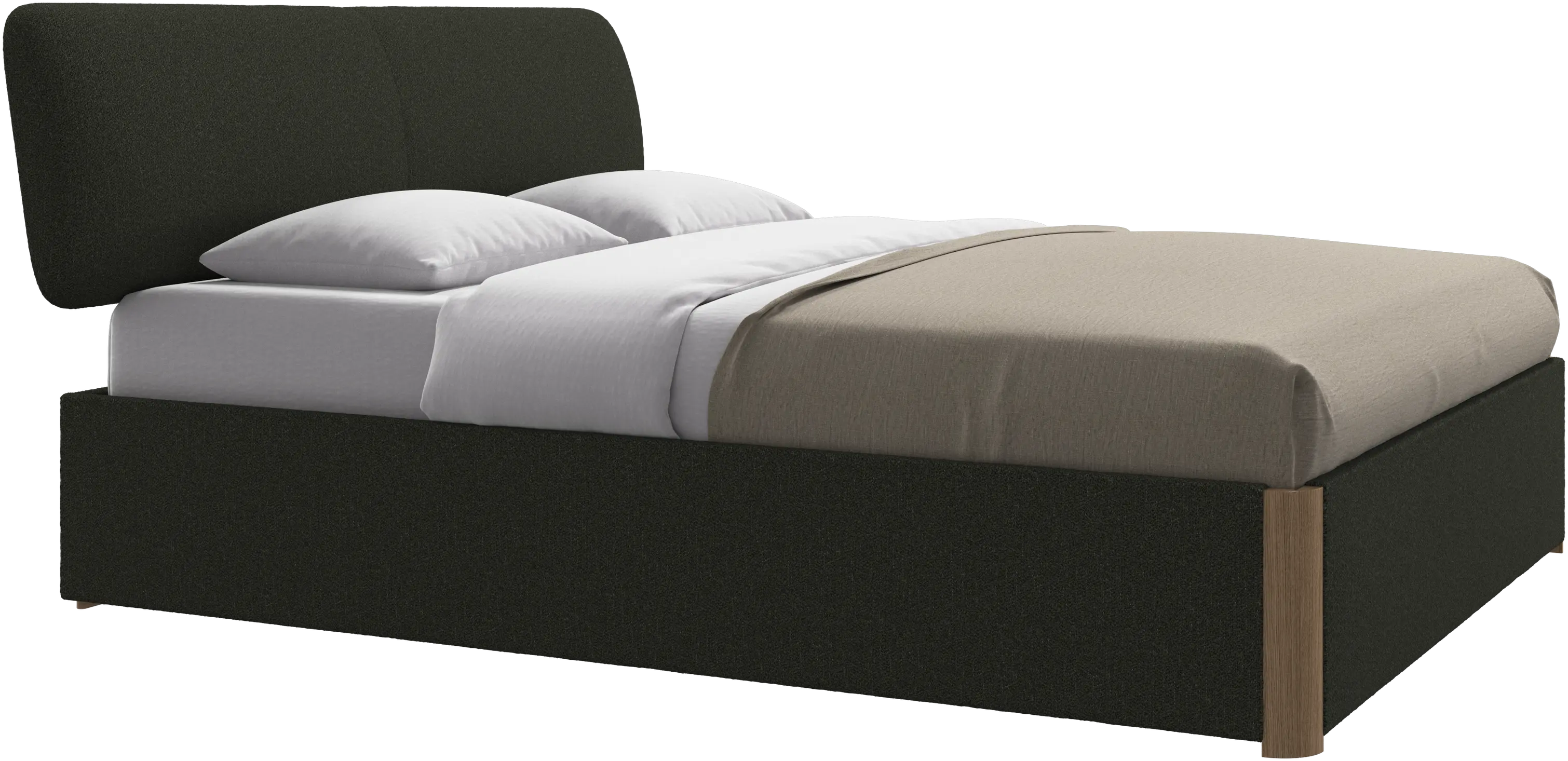 Element bed, bed-mounted headboard, with slats and storage solution, excl. mattress