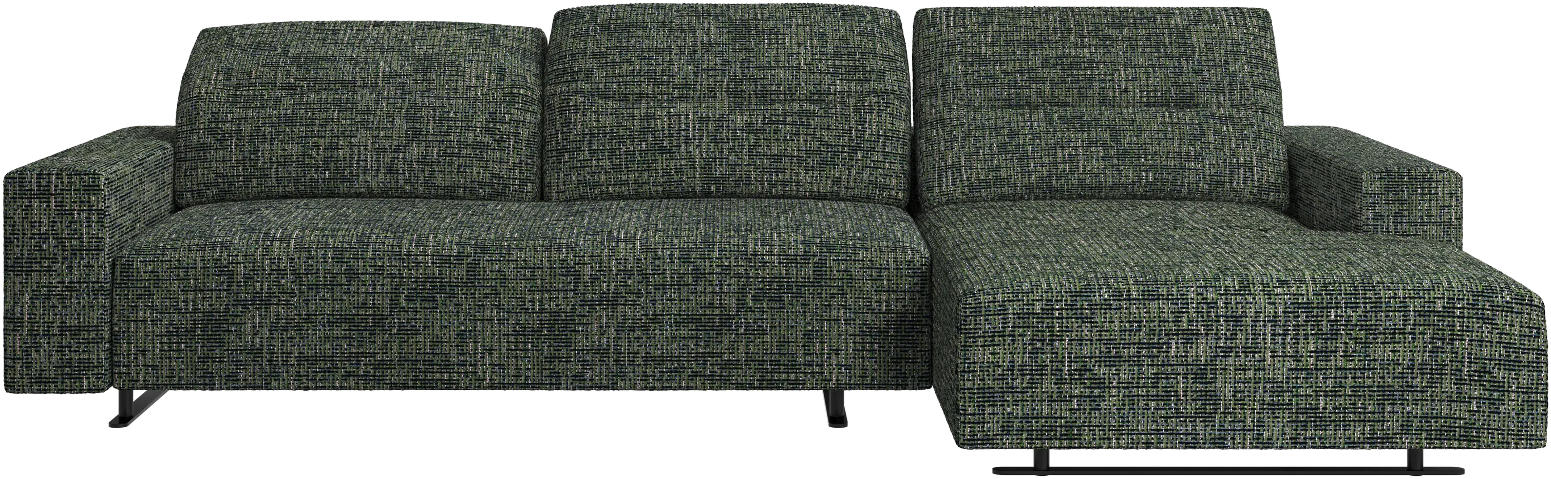 Hampton sofa with adjustable back, resting unit and storage right side