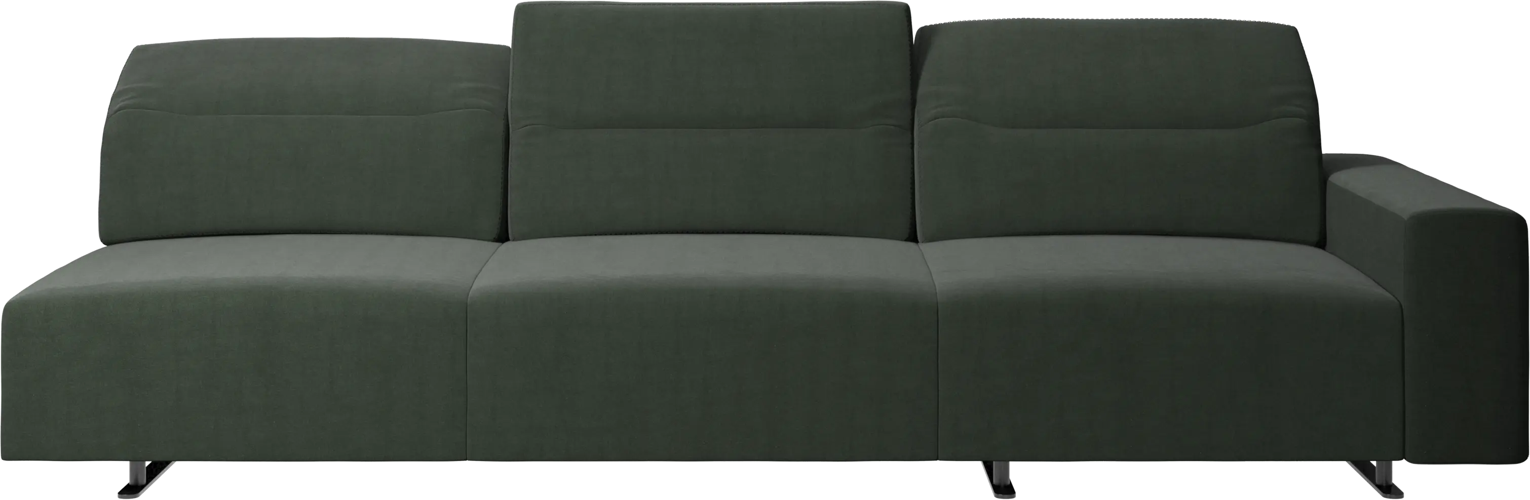 Hampton sofa with adjustable back and storage on the right side