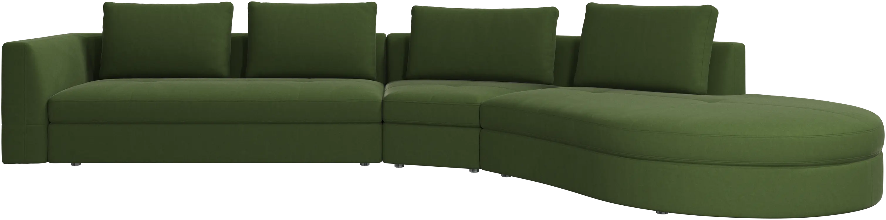 Bergamo sofa with round lounging unit,right