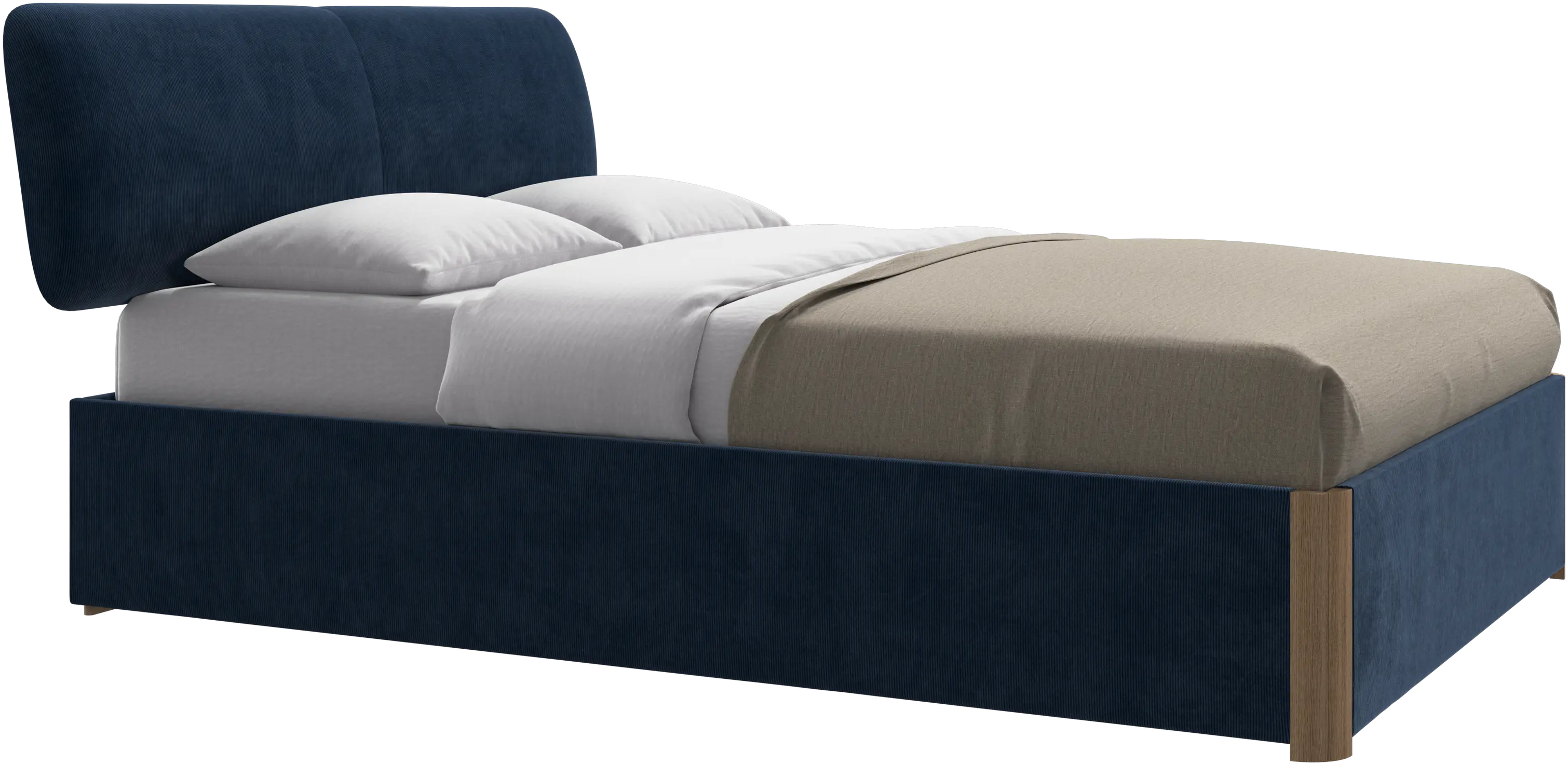 Element bed, bed-mounted headboard, with slats and storage solution, excl. mattress