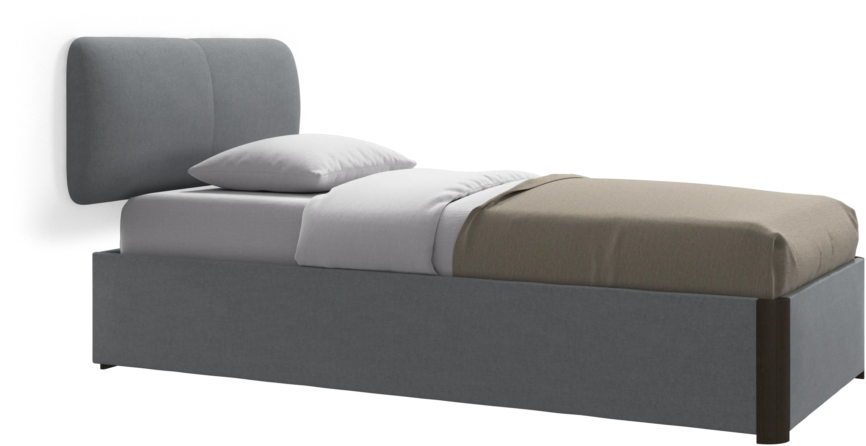 Element bed, wall-mounted headboard, with slats and storage solution, excl. mattress