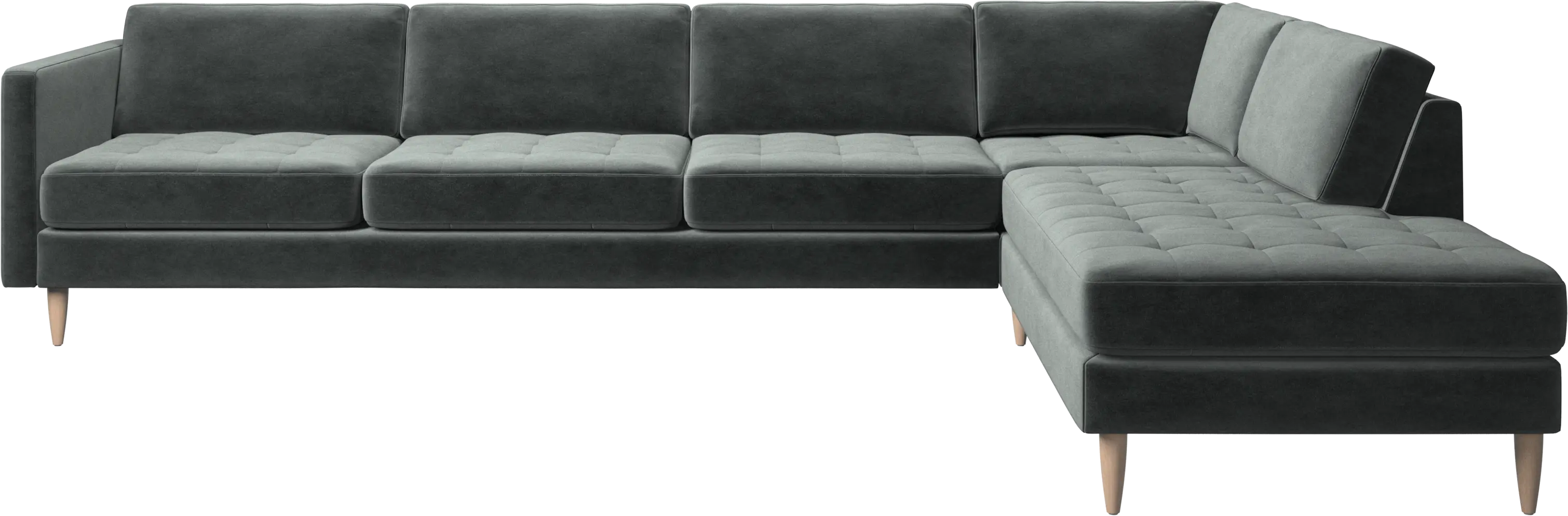 Osaka corner sofa with lounging unit, tufted seat