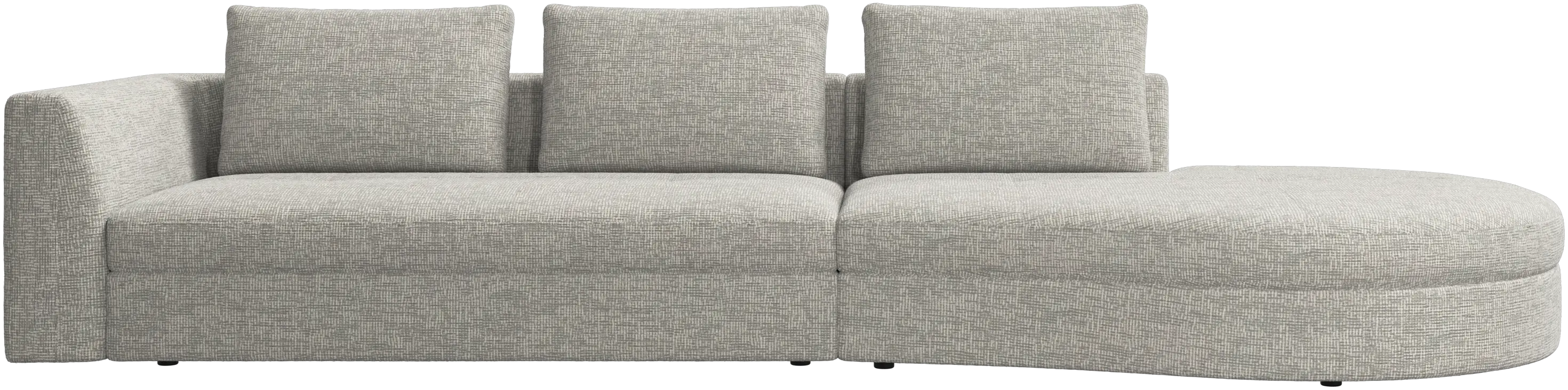 Bergamo sofa with round lounging unit,right