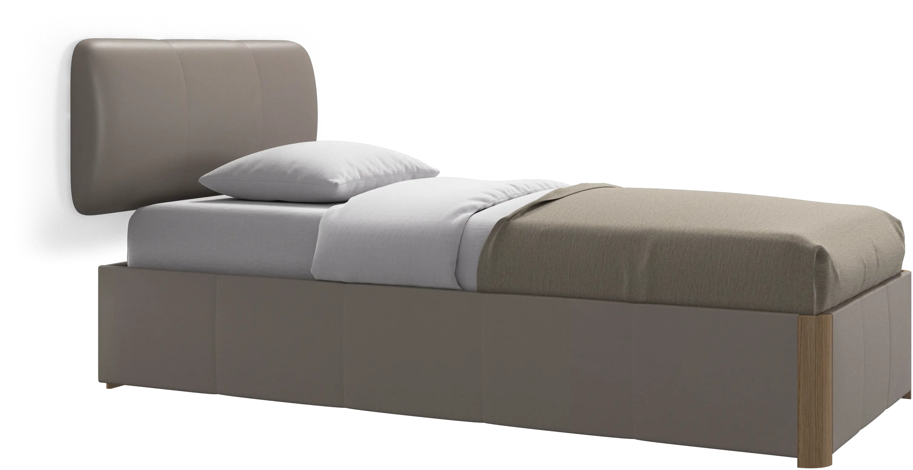 Element bed, wall-mounted headboard, with slats and storage solution, excl. mattress