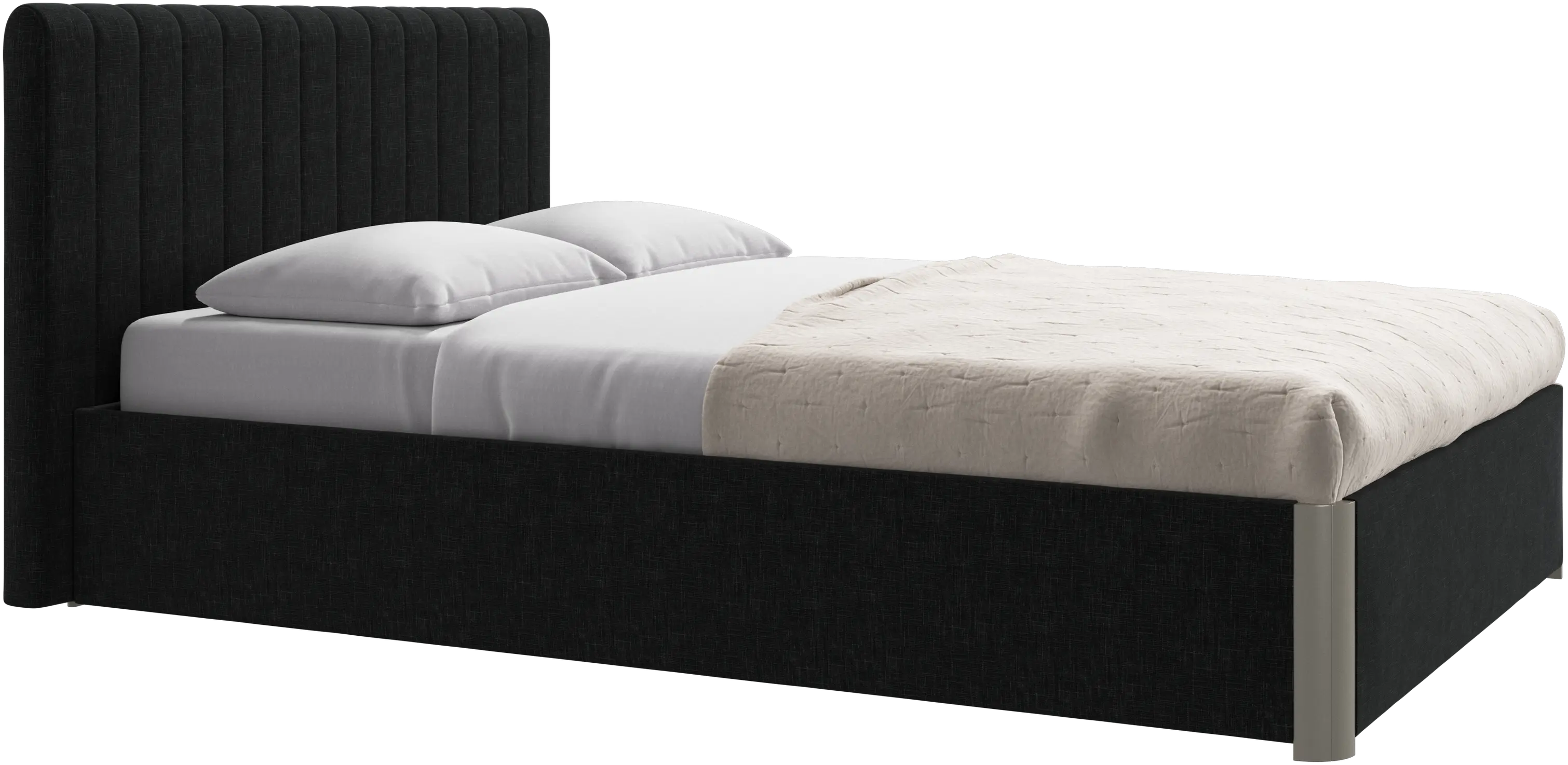 Element bed, bed-mounted headboard, with slats and storage solution, excl. mattress