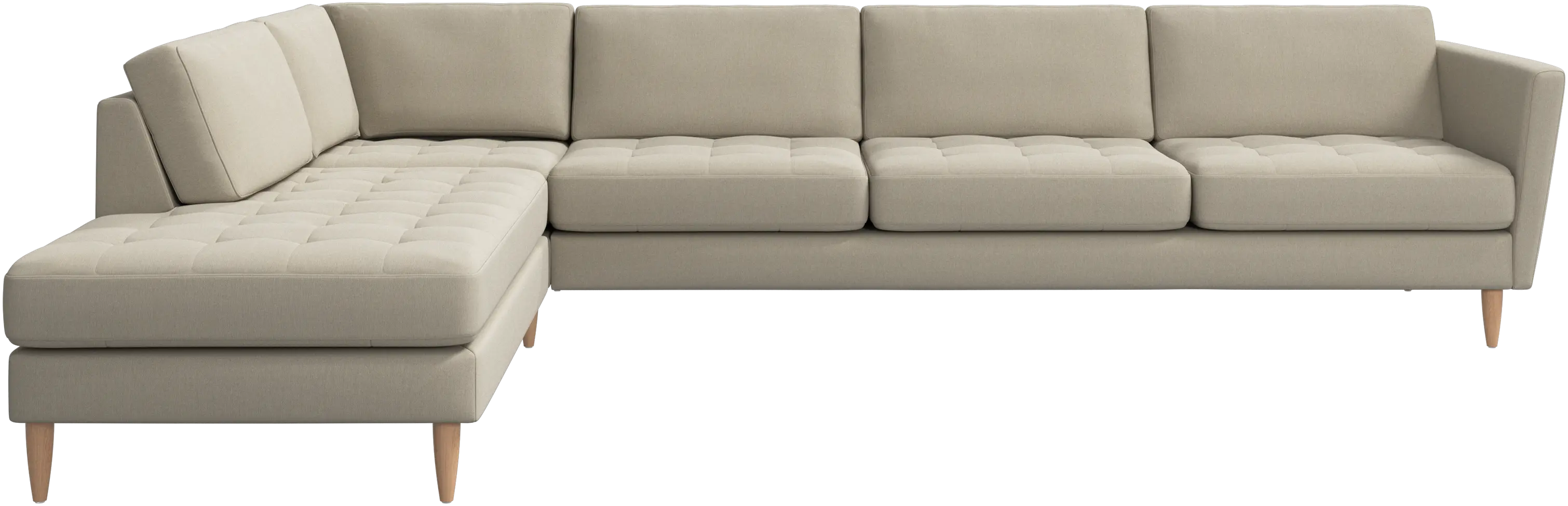 Osaka corner sofa with lounging unit, tufted seat