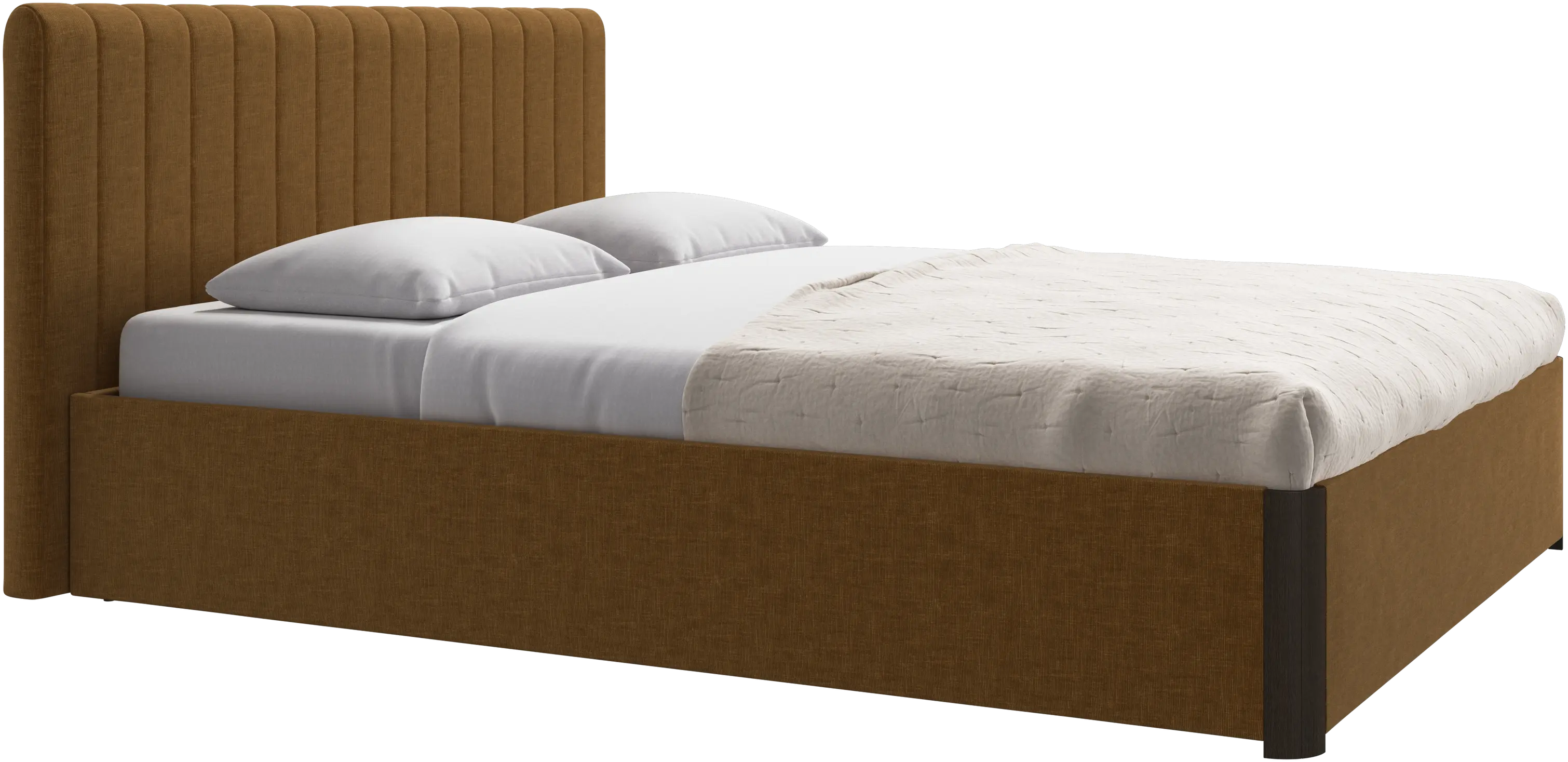 Element bed, bed-mounted headboard, with slats and storage solution, excl. mattress