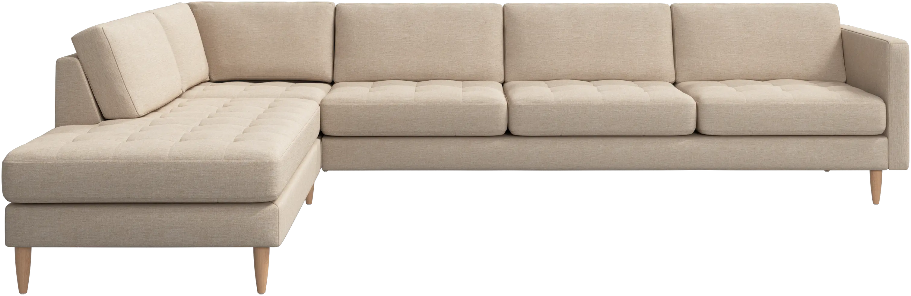 Osaka corner sofa with lounging unit, tufted seat