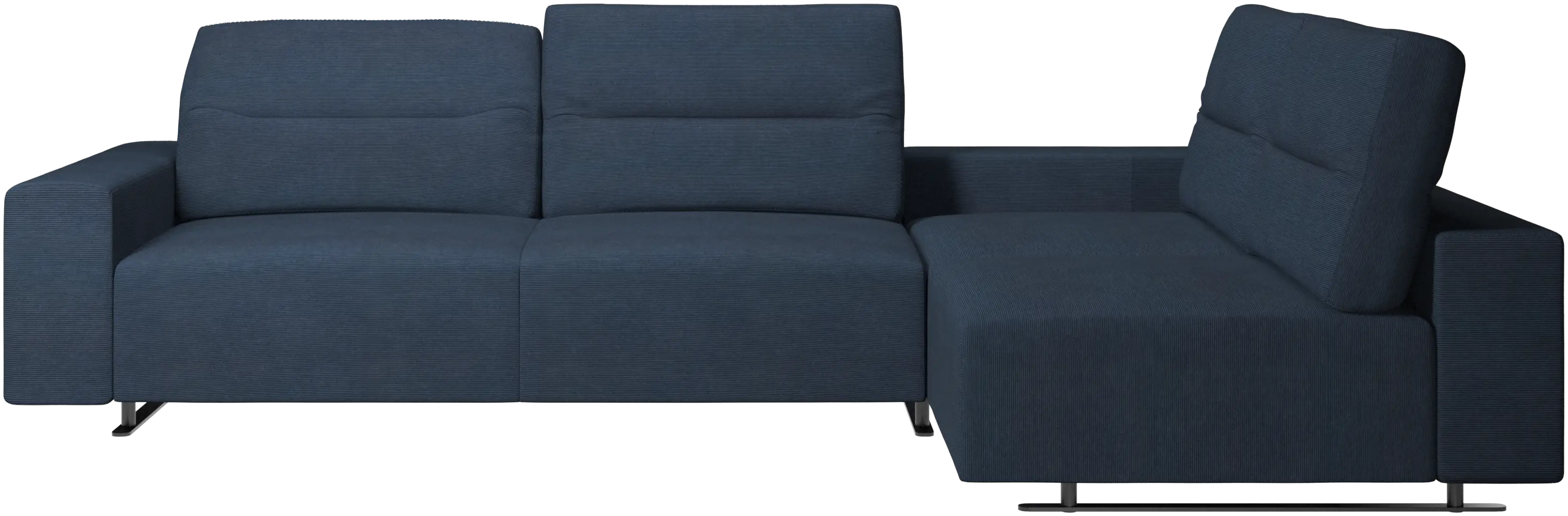 Hampton corner sofa with adjustable back and storage on left side
