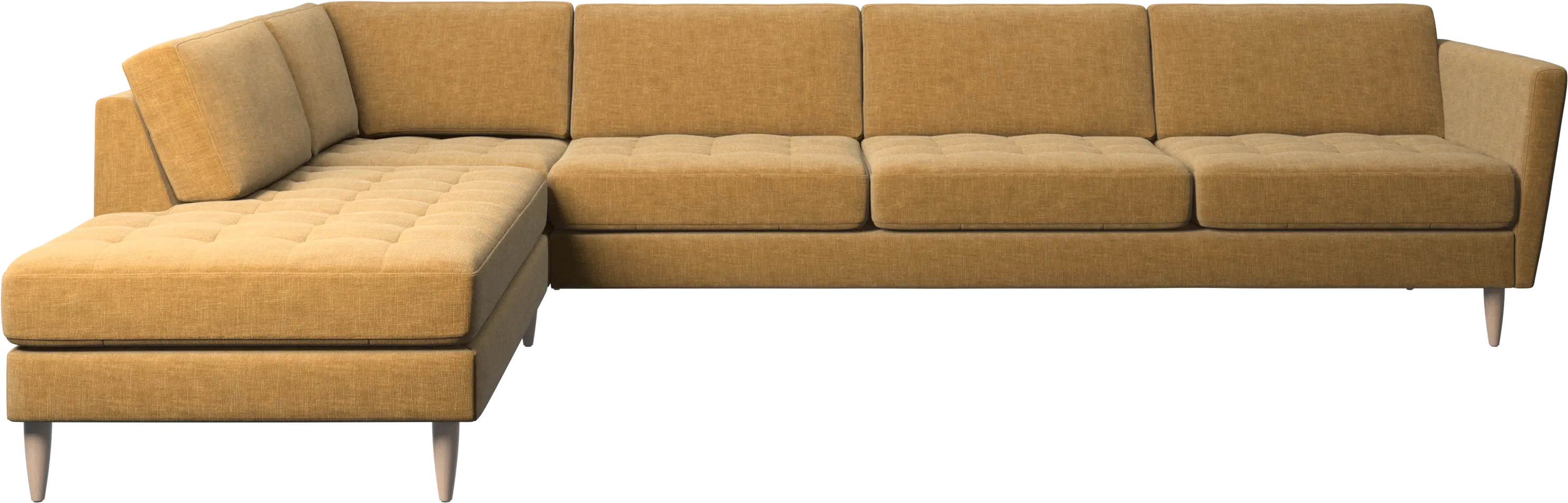 Osaka corner sofa with lounging unit, tufted seat