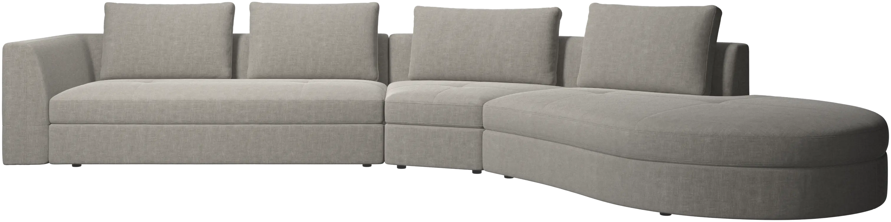 Bergamo sofa with round lounging unit,right