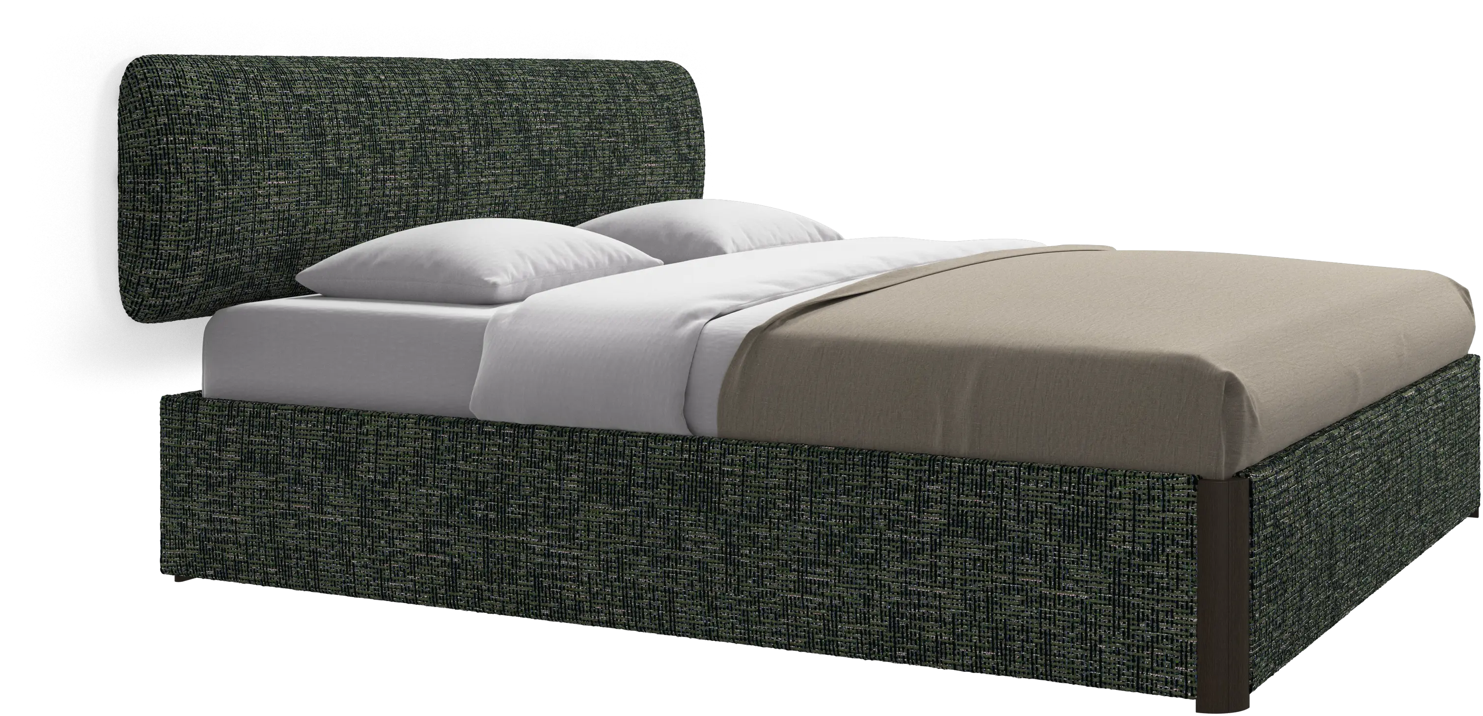 Element bed, wall-mounted headboard, with slats and storage solution, excl. mattress