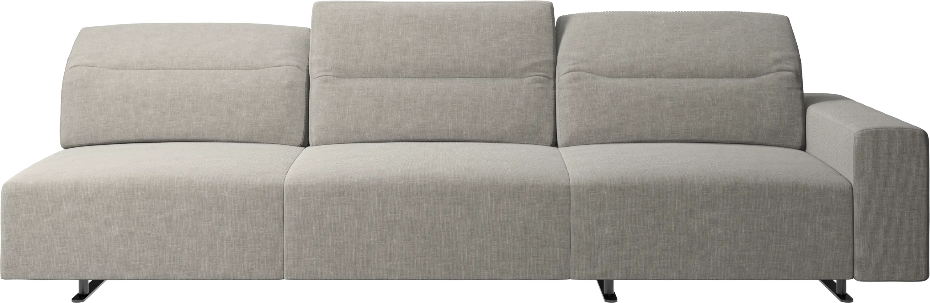 Hampton sofa with adjustable back and storage on the right side