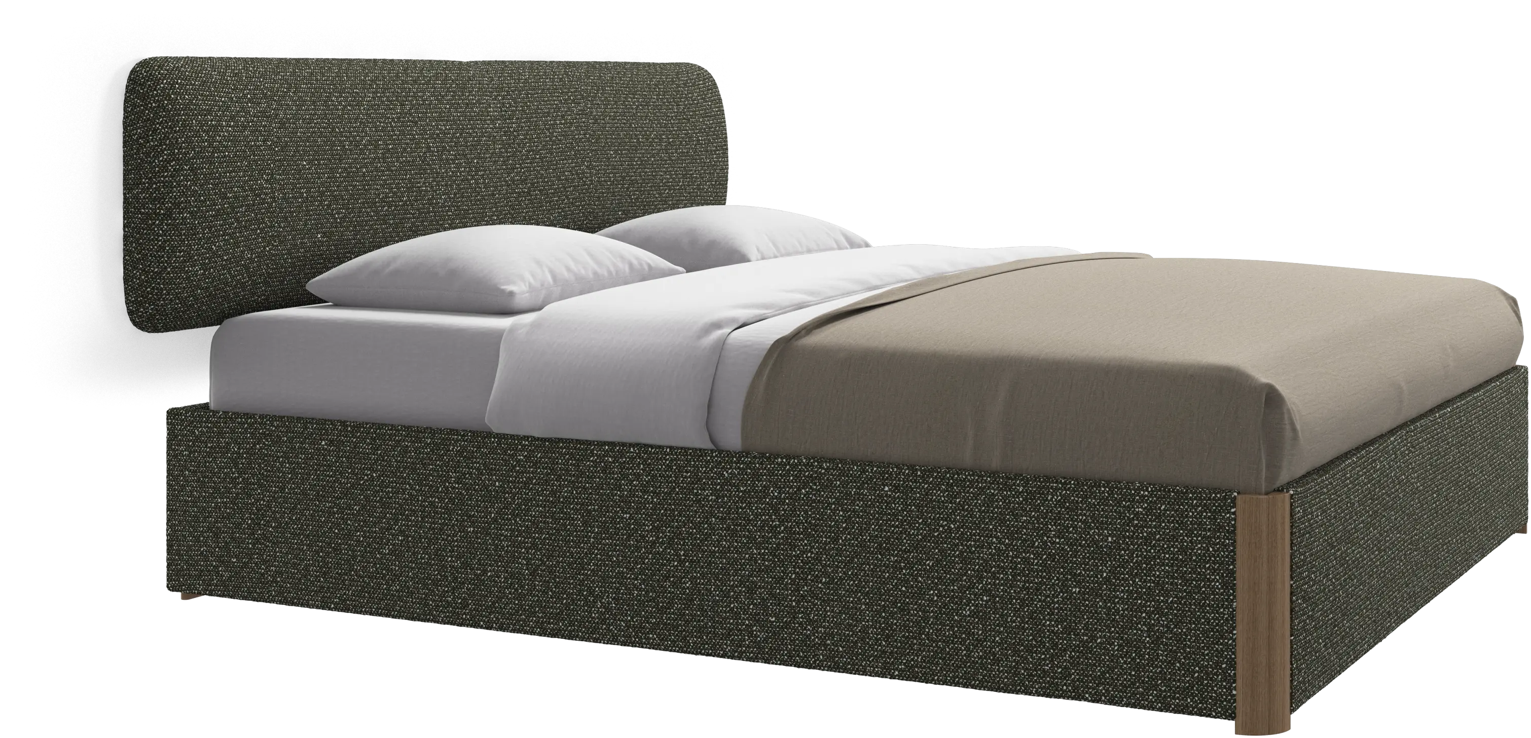 Element bed, wall-mounted headboard, with slats and storage solution, excl. mattress