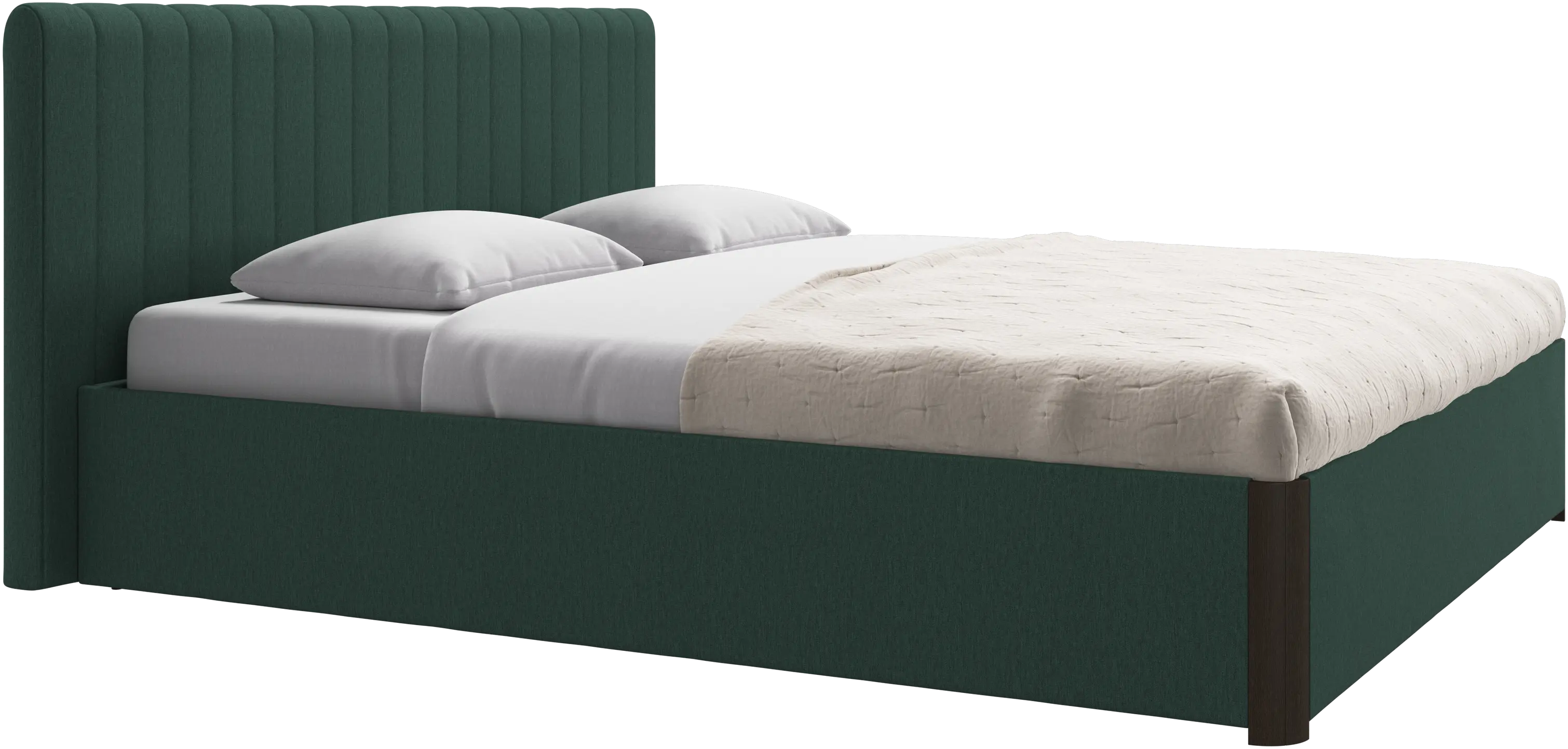 Element bed, bed-mounted headboard, with slats and storage solution, excl. mattress