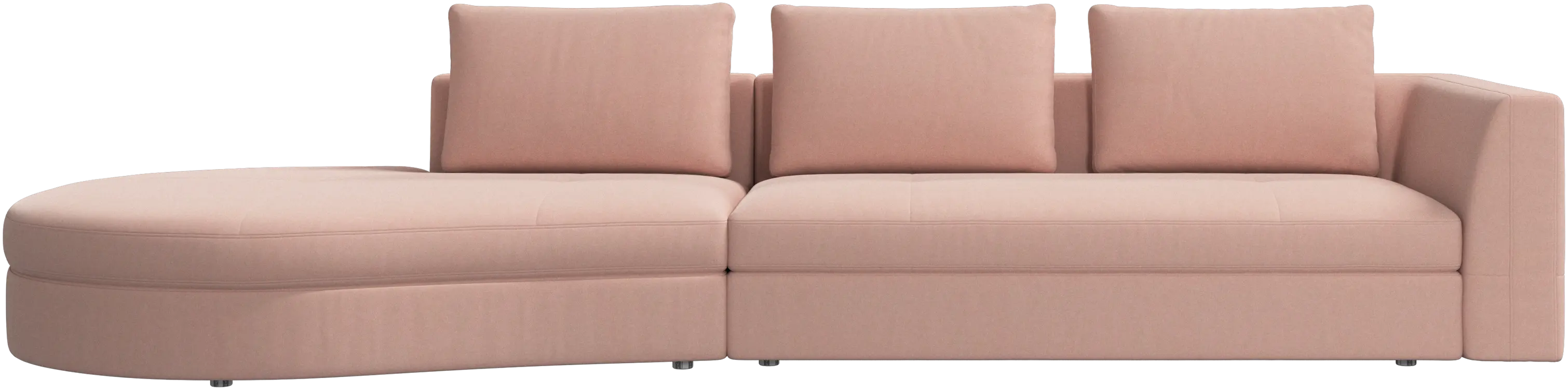 Bergamo sofa with round lounging unit, left
