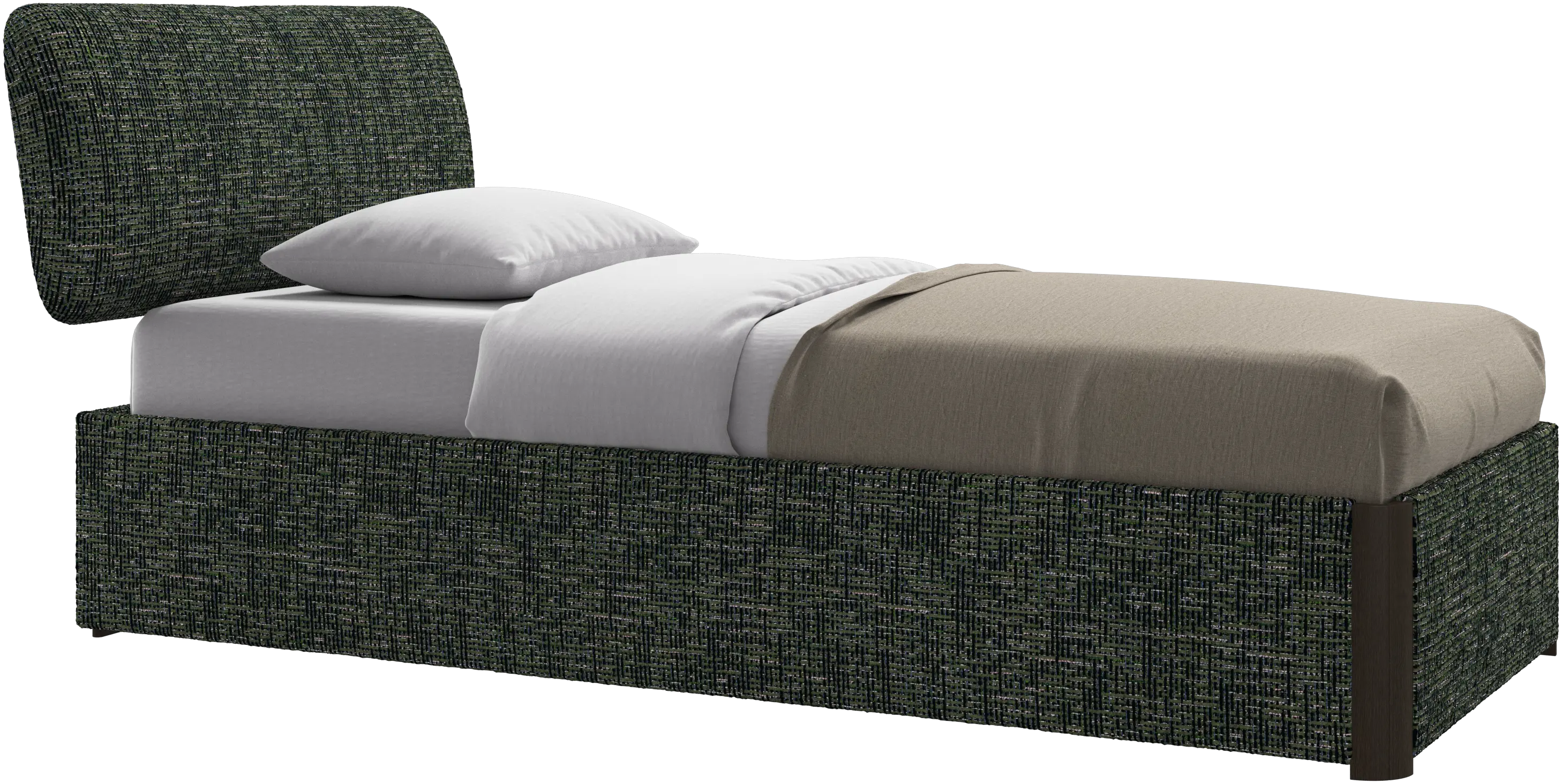 Element cama, cabecero montado en la cama, con láminas y solución de almacenamiento, excl. colchón