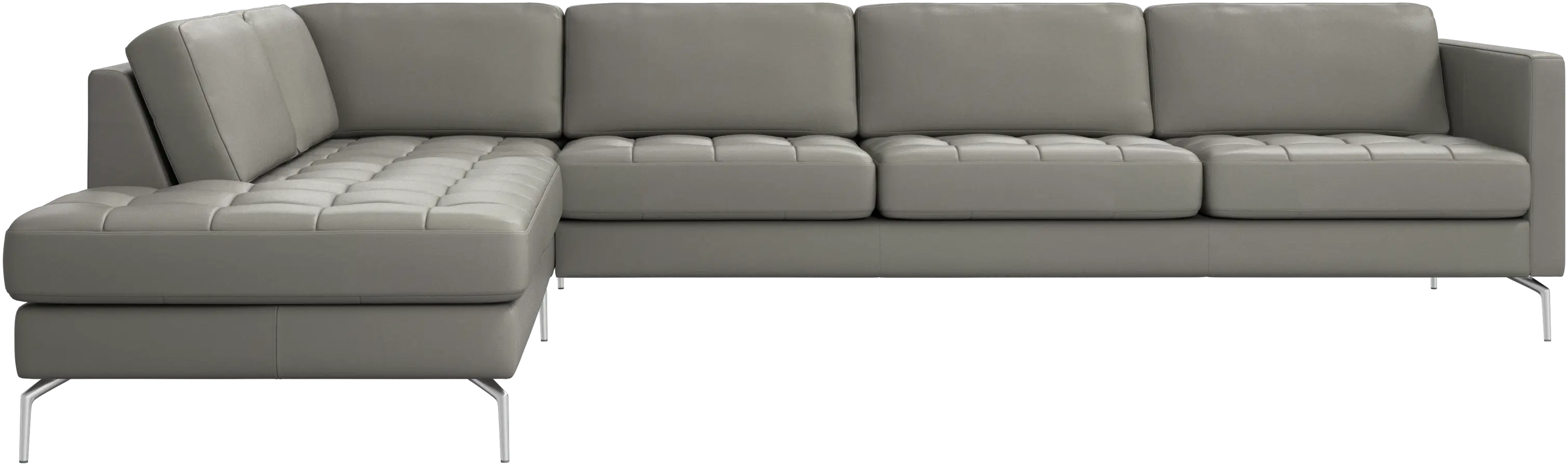Osaka corner sofa with lounging unit, tufted seat