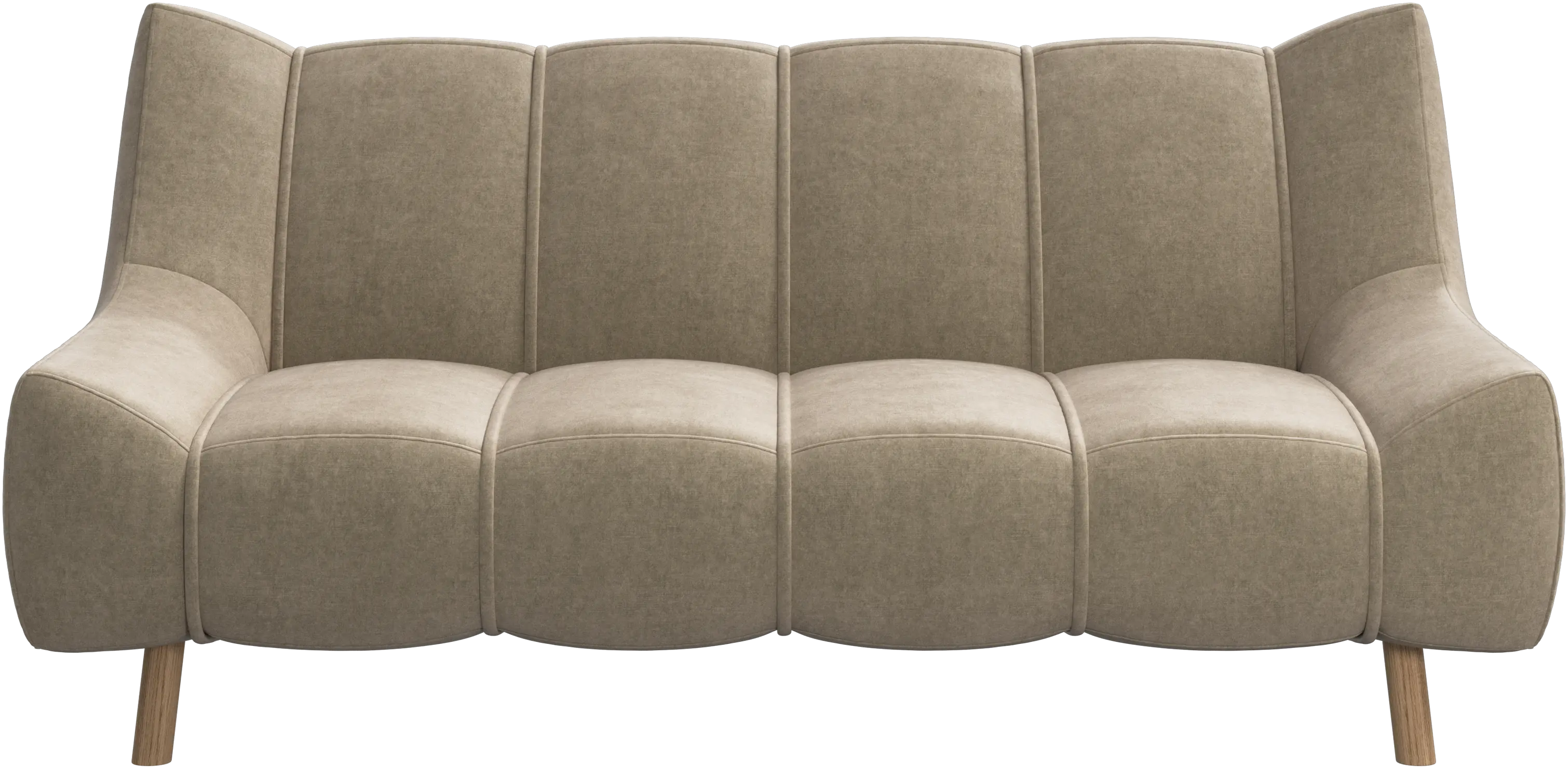 Canapé 2 places Nawabari, jambe en bois