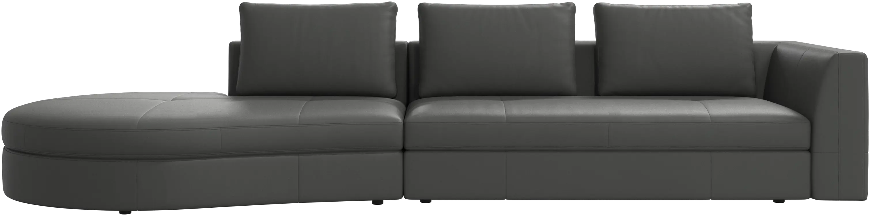 Bergamo sofa with round lounging unit, left
