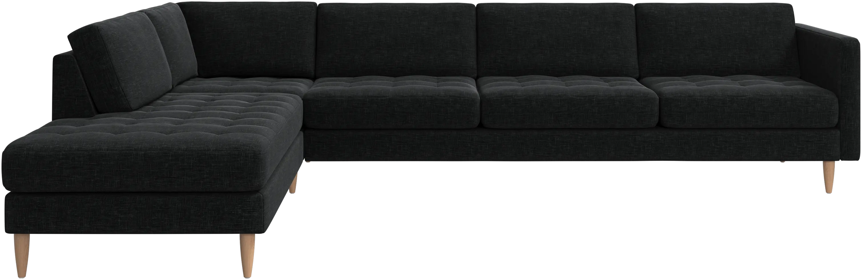 Osaka corner sofa with lounging unit, tufted seat