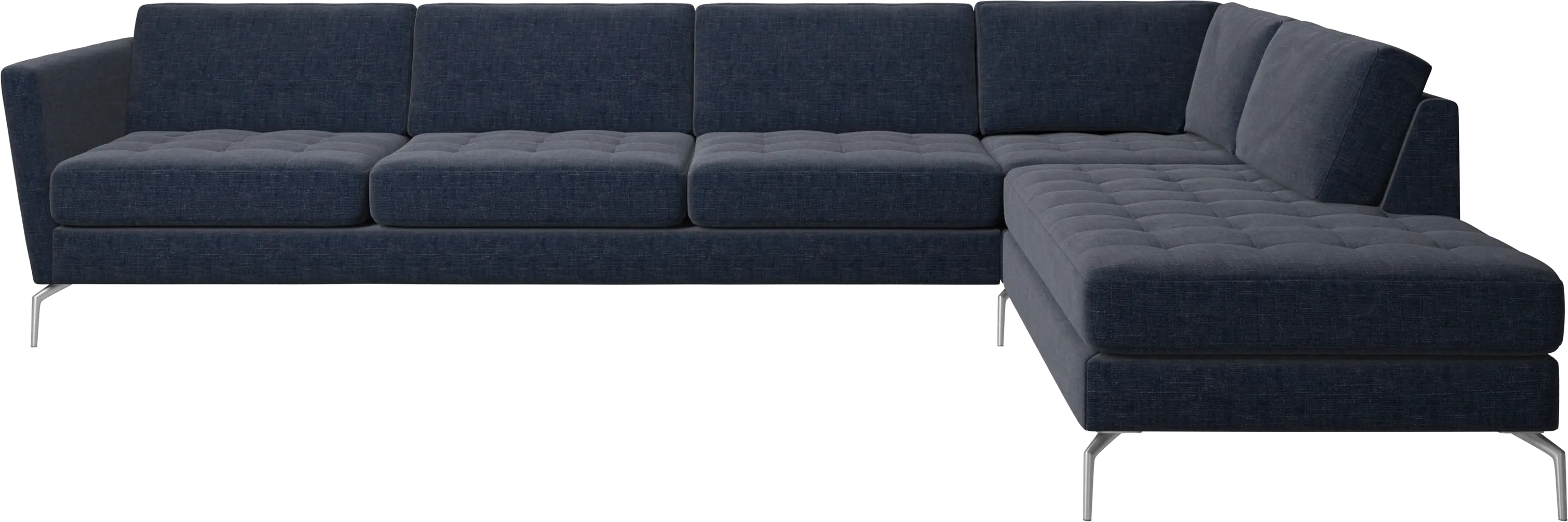 Osaka corner sofa with lounging unit, tufted seat