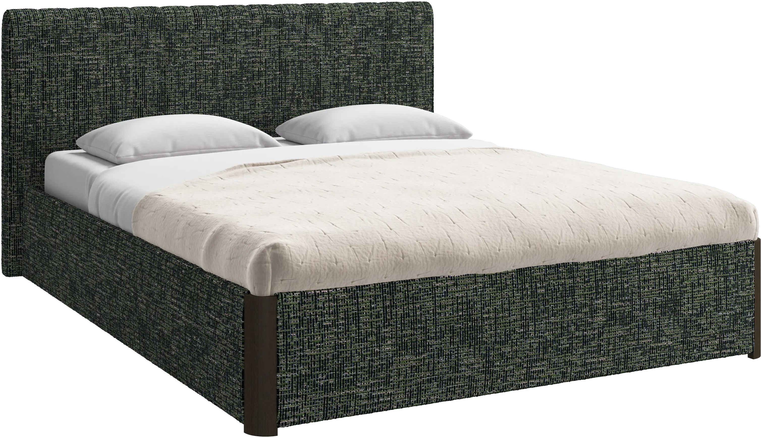 Element bed, bed-mounted headboard, with slats and storage solution, excl. mattress