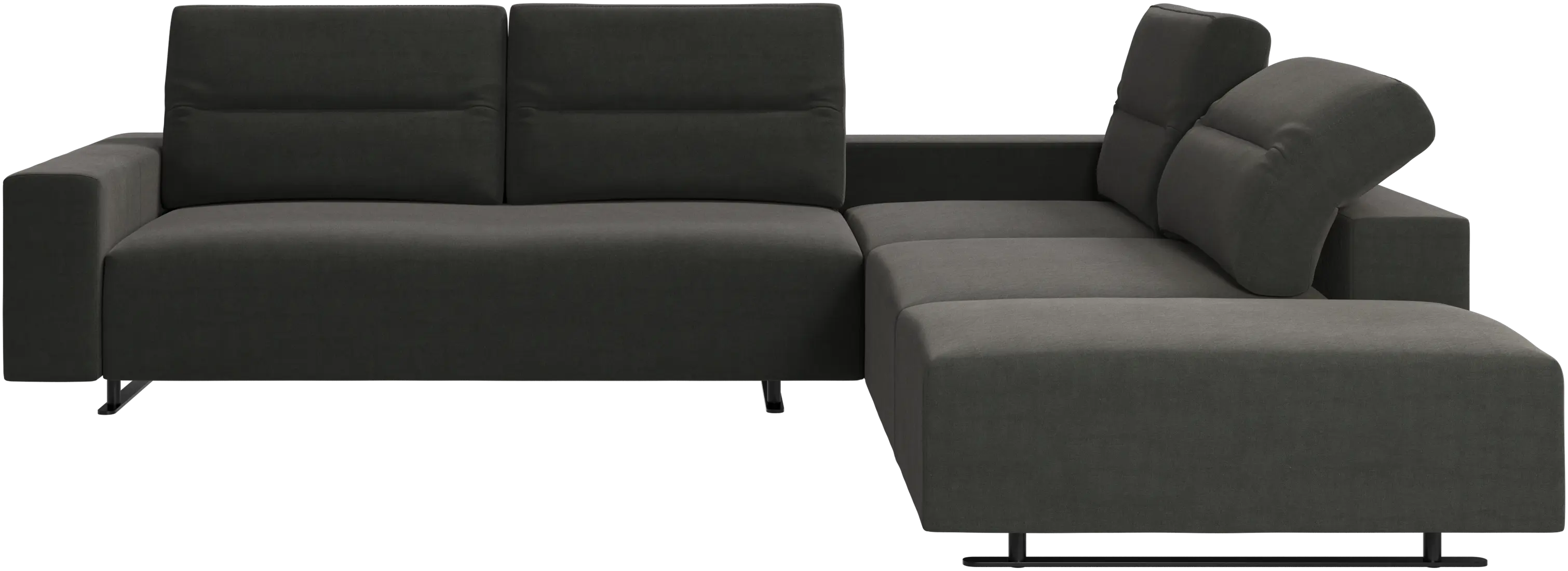 Hampton corner sofa with adjustable back and storage on left side