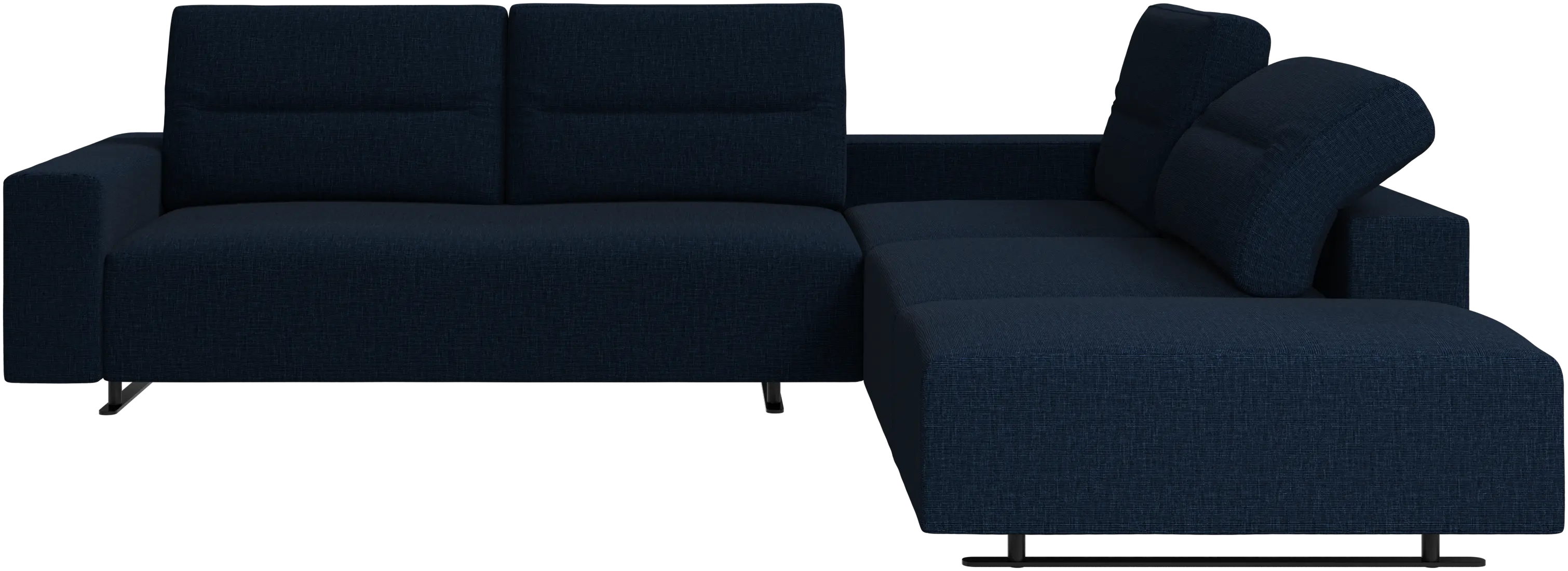 Hampton corner sofa with adjustable back and storage on left side