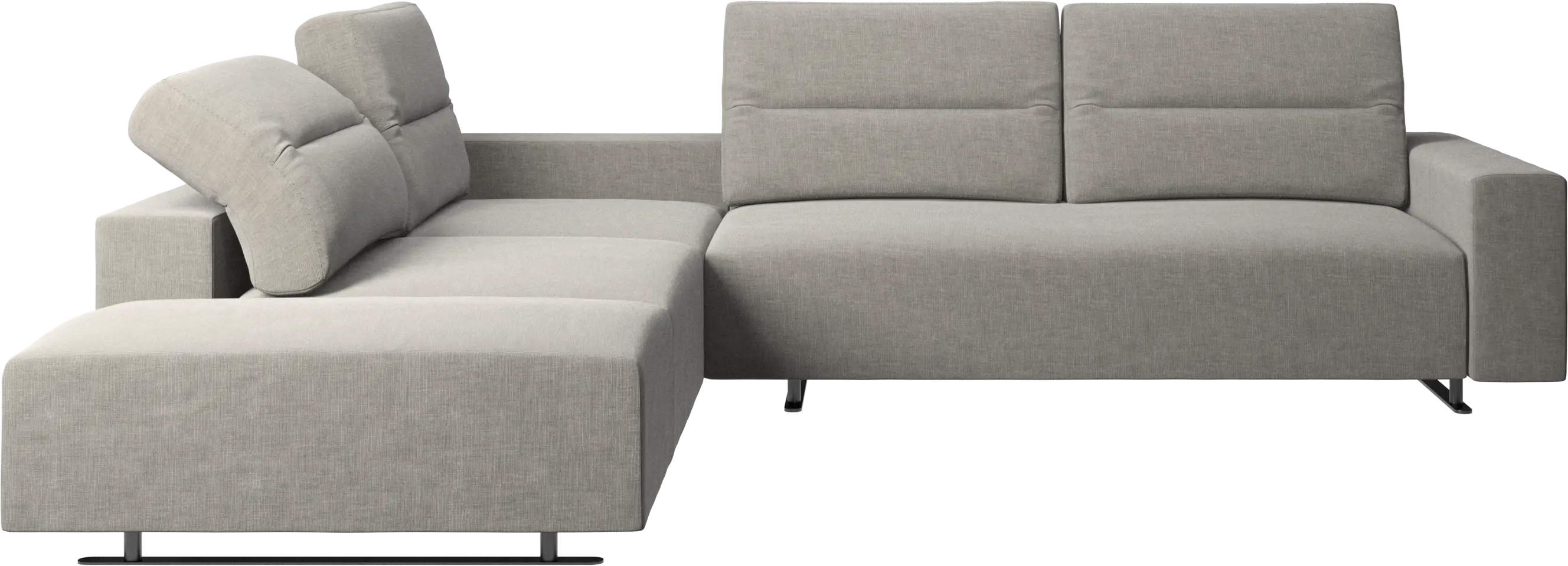 Hampton corner sofa with adjustable back and storage on right side